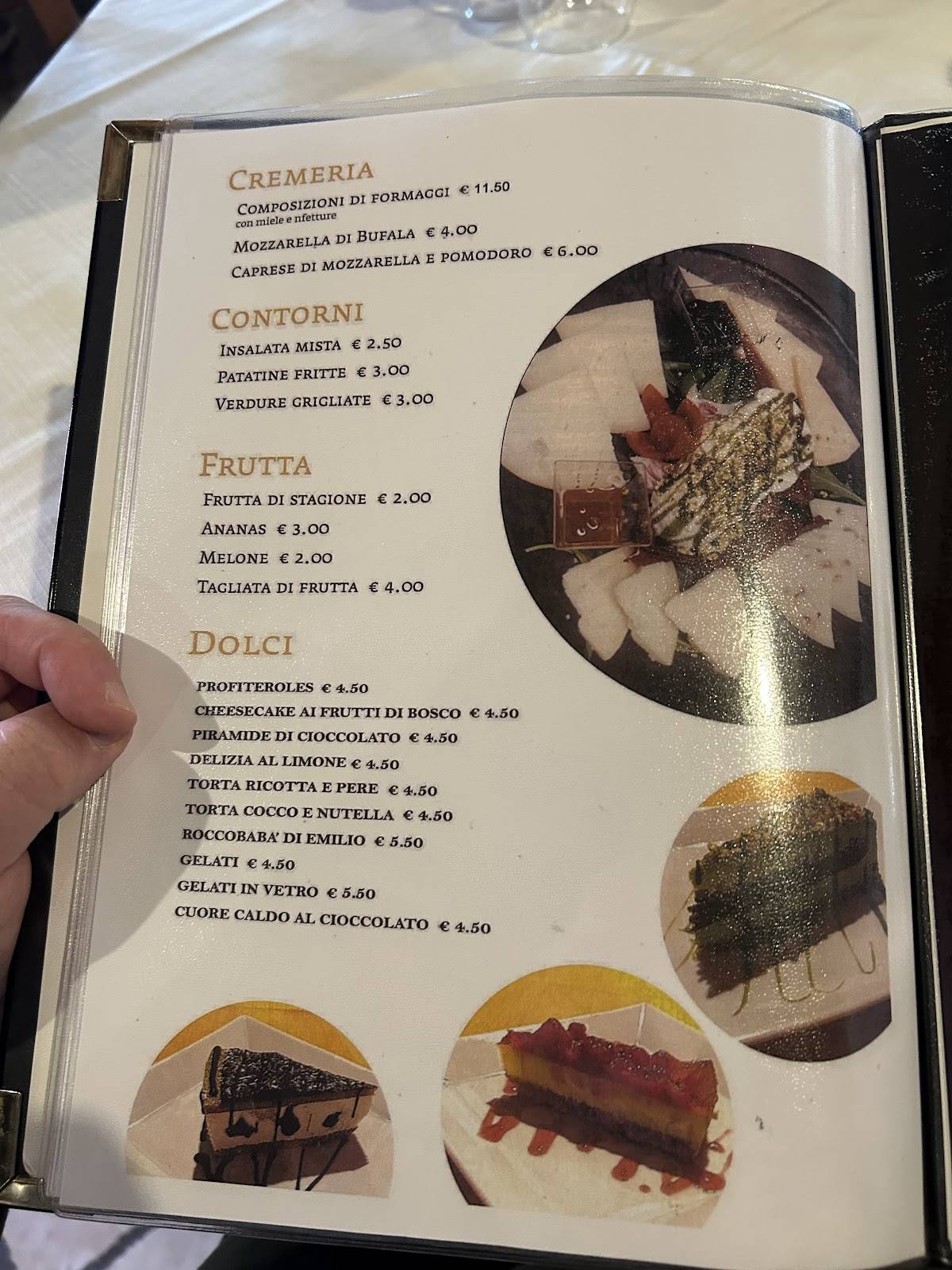Menu di Lo Chalet 
