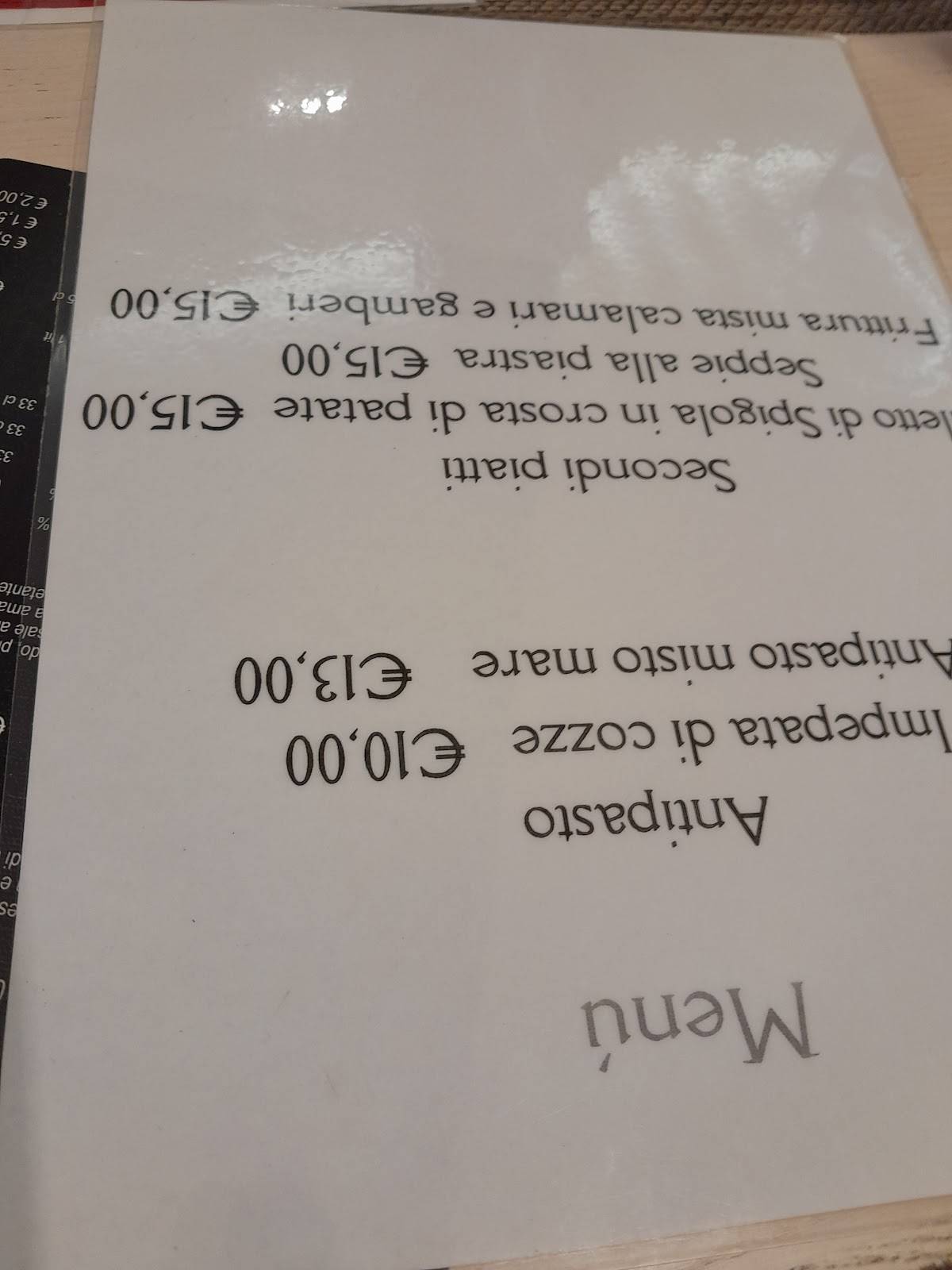 Menu di Ristorante Pizzeria Lo Scugnizzo 