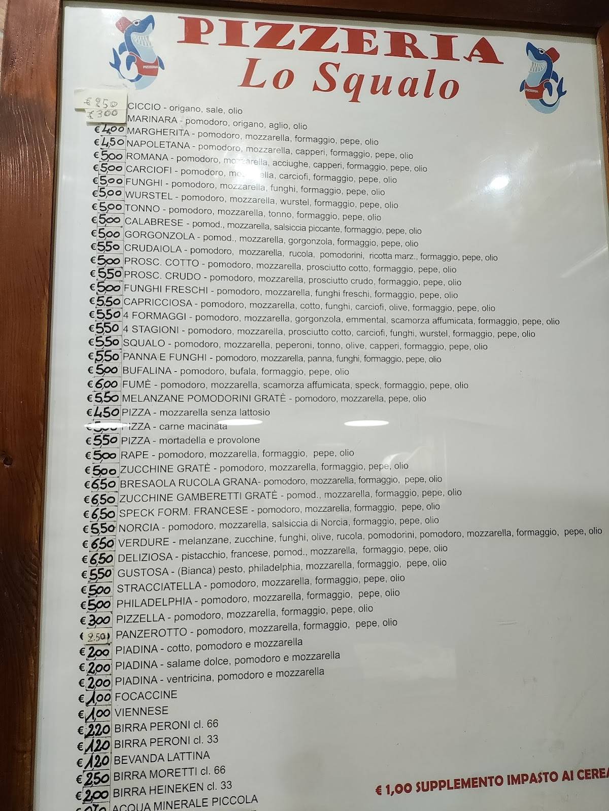 Menu di Lo Squalo 