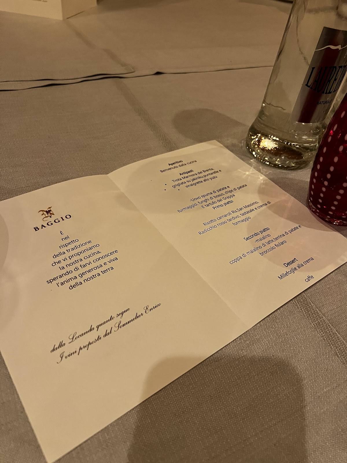 Menu di Locanda Baggio 