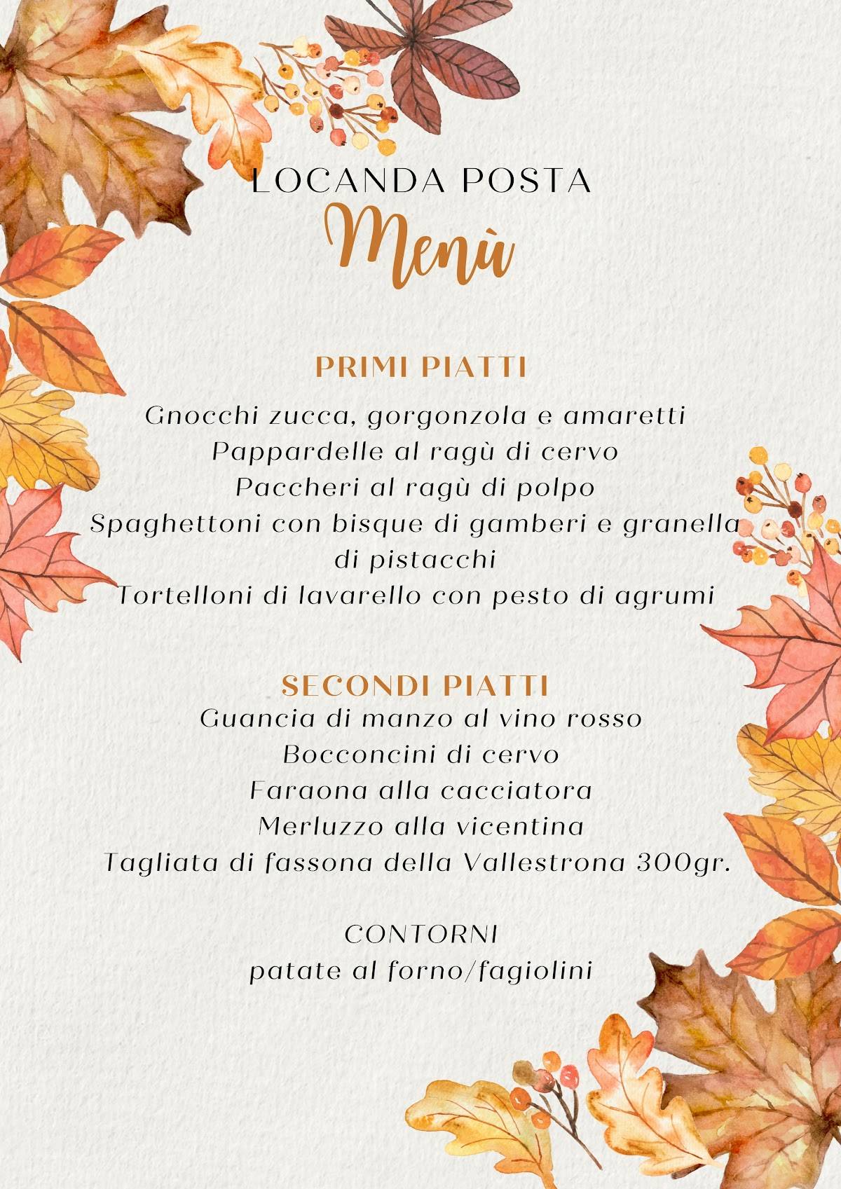 Menu di Nuova Locanda Posta 