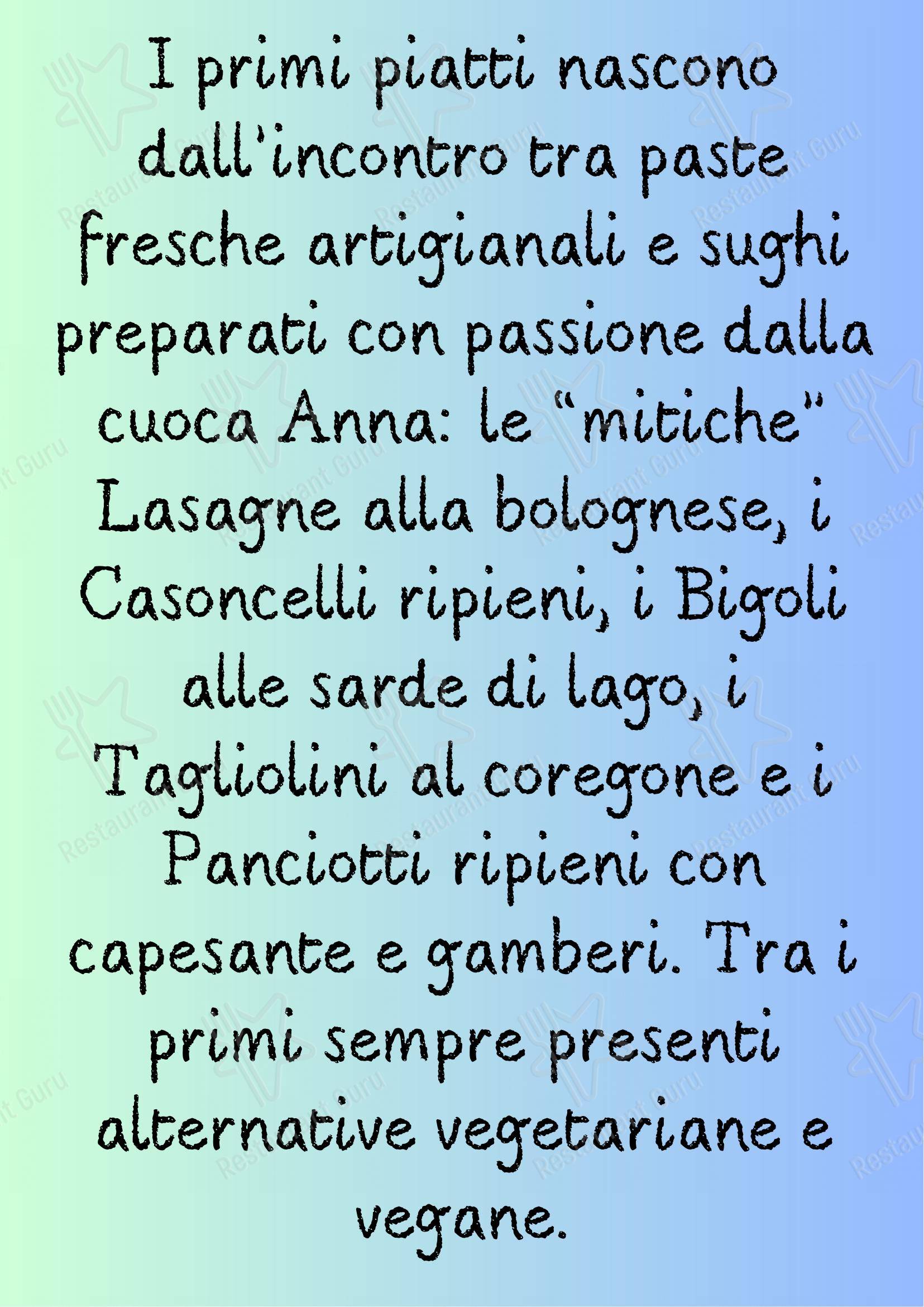 Menu di Locanda Torricella - Основное меню