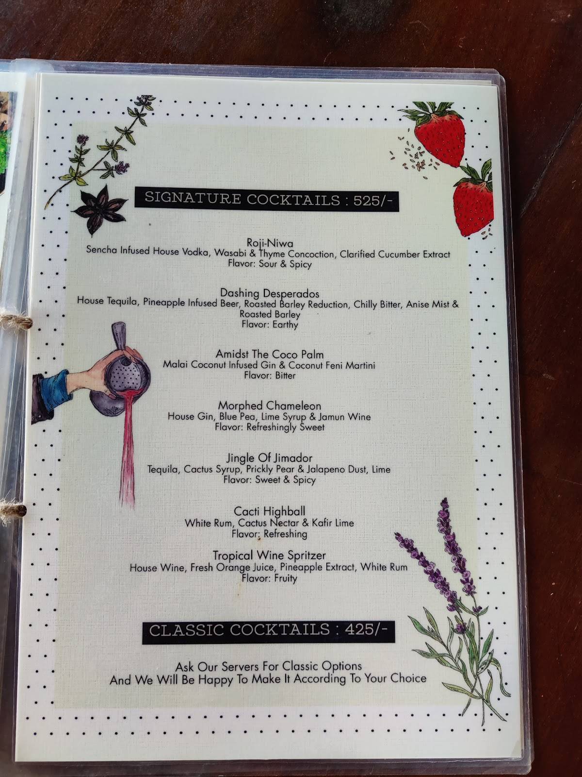 Lollo Rosso Goa menu