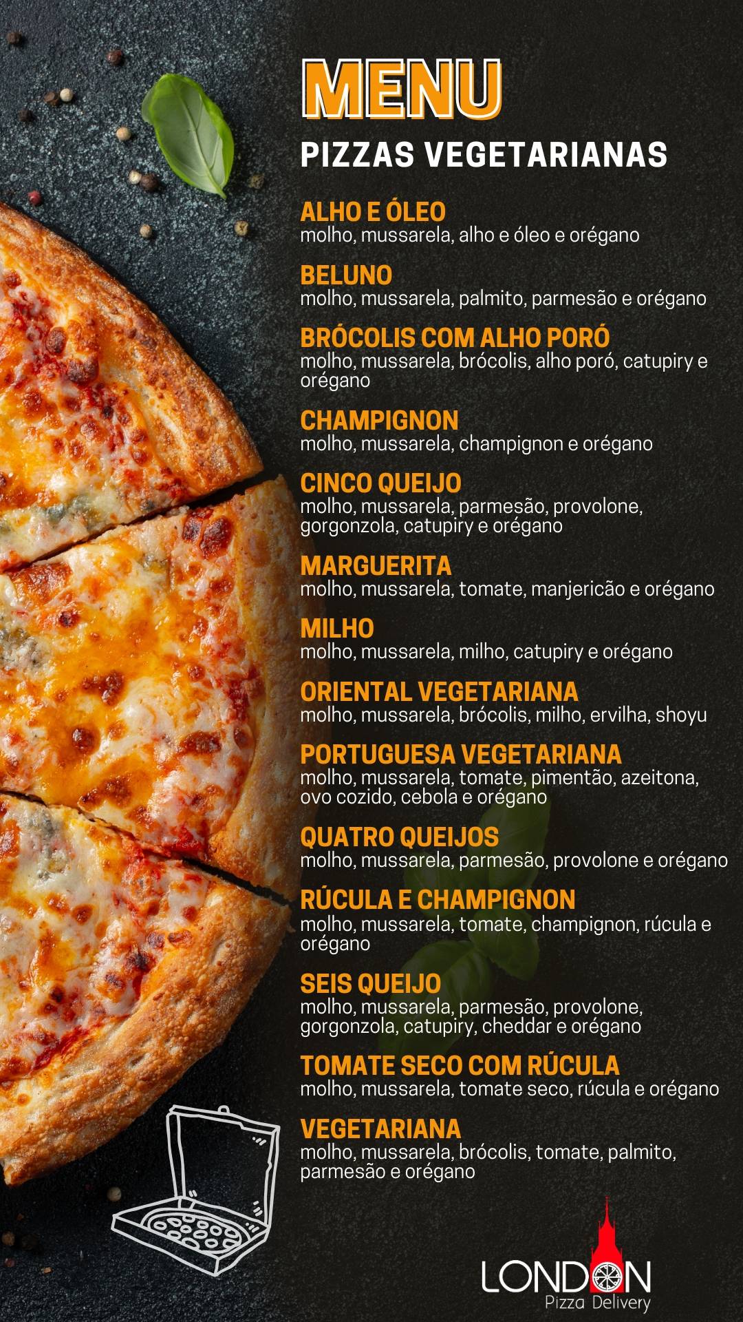 London Pizza Delivery cardápio