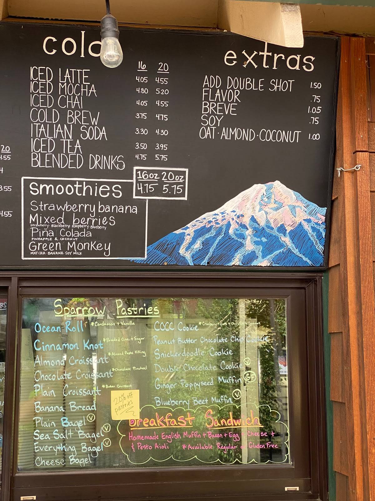 Menu at Looney Bean of Bend cafe, Bend