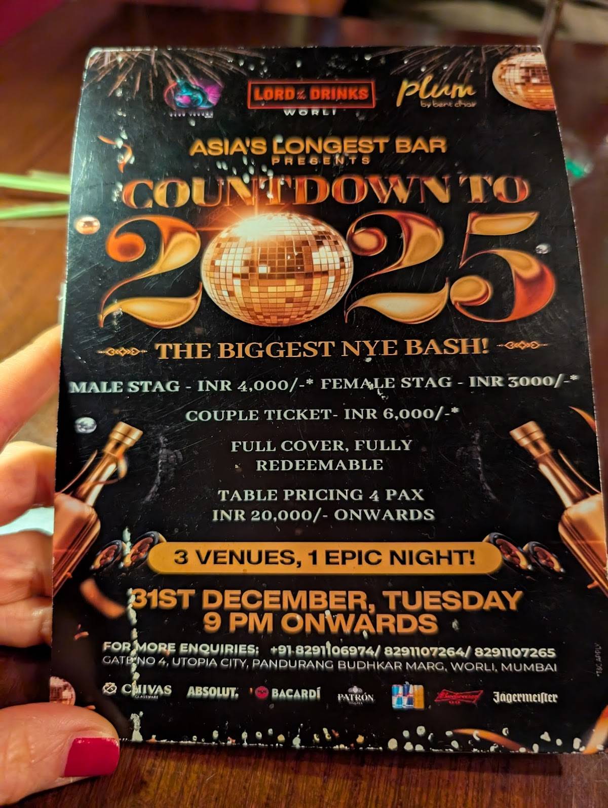 Lord of the Drinks Worli menu