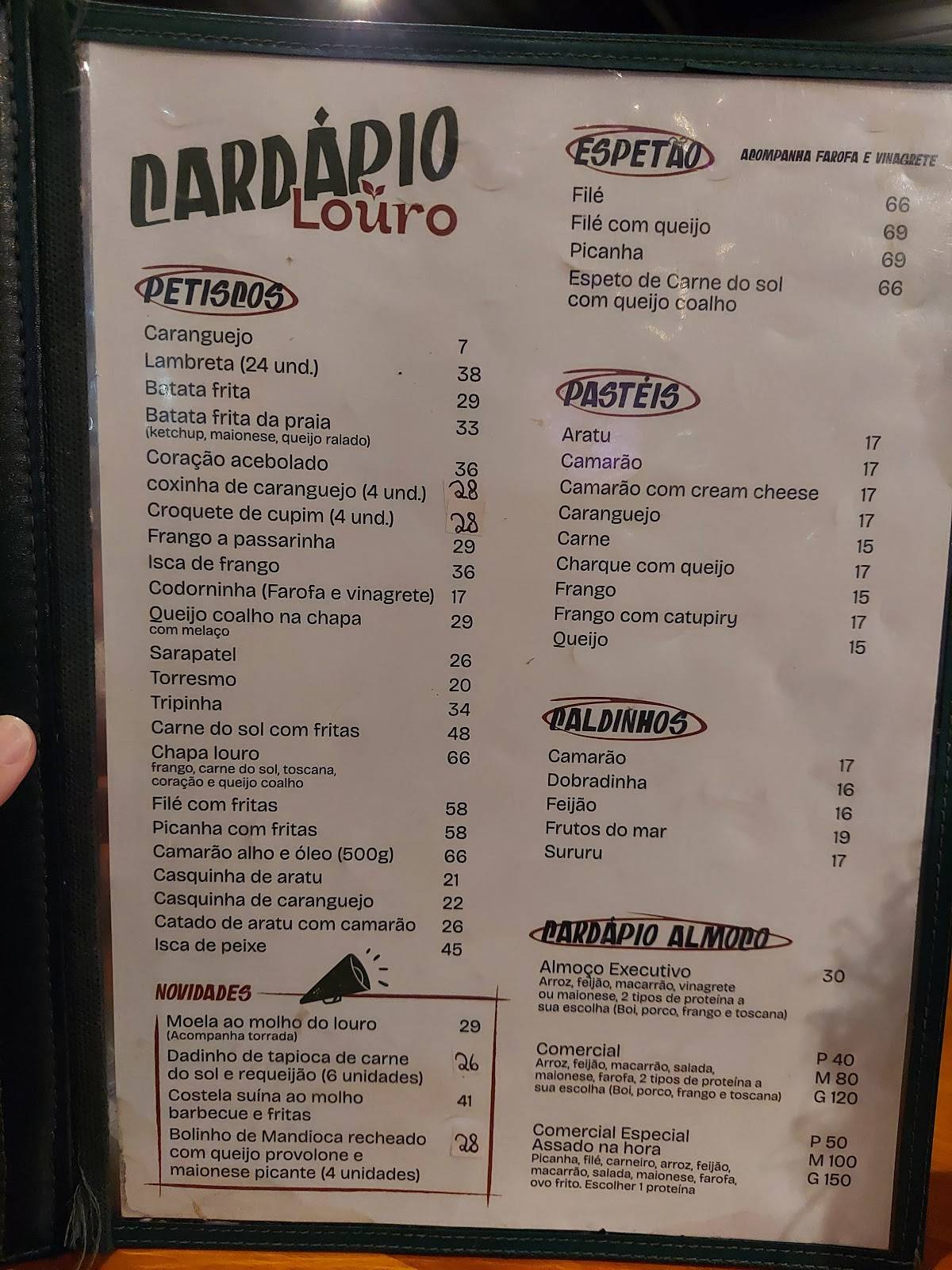 Louro Comida Caseira cardápio