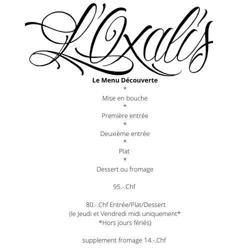 Menu di L'oxalis Restaurant 