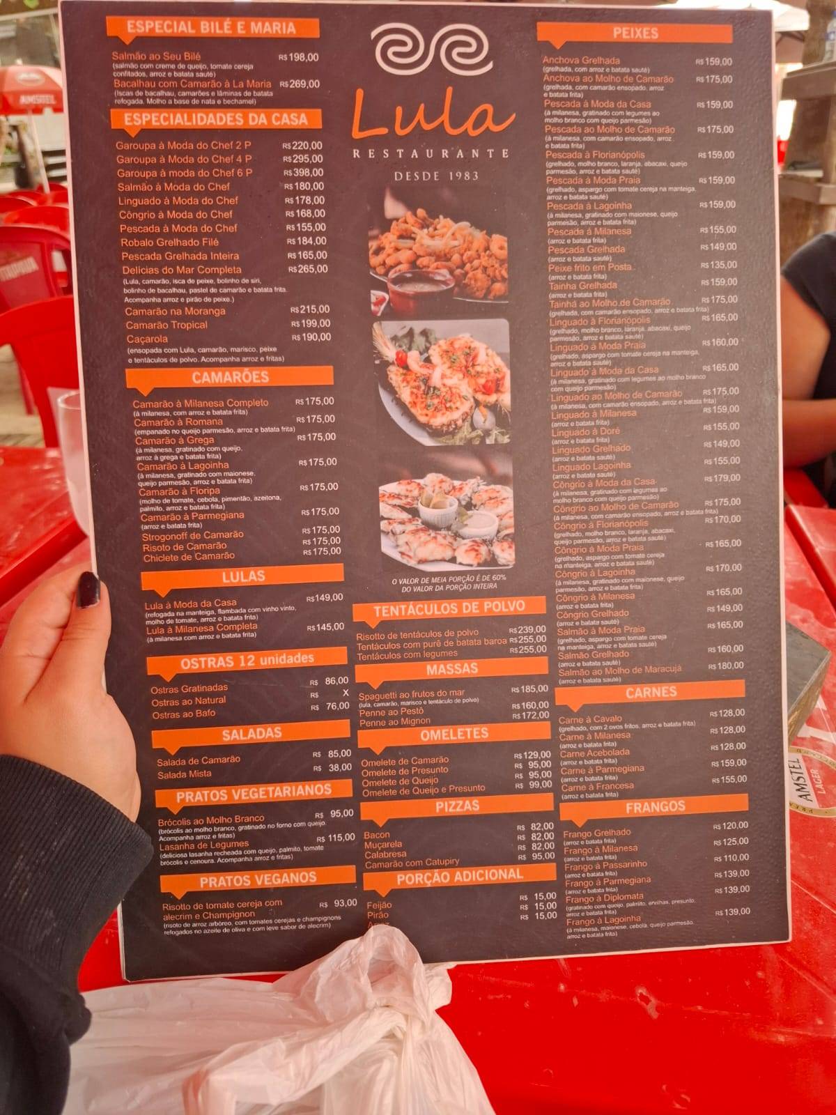 Lula Restaurante cardápio
