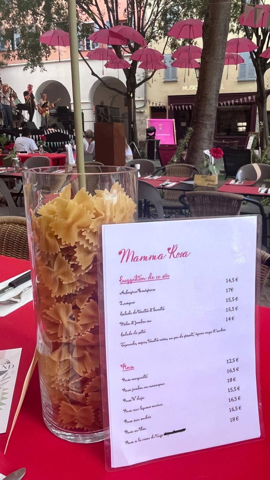 Menu de MAMMA ROSA