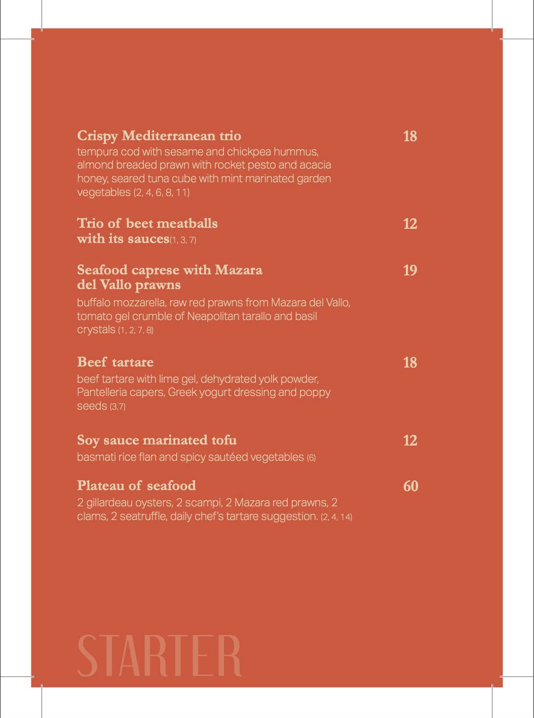 Menu di MEET Napoli 