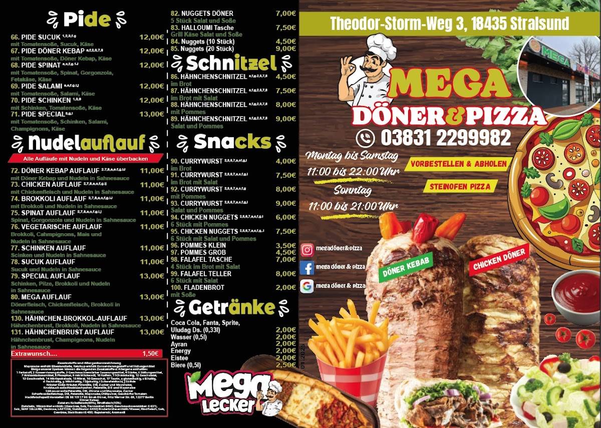 Speisekarte von Mega Döner & Pizza, Stralsund