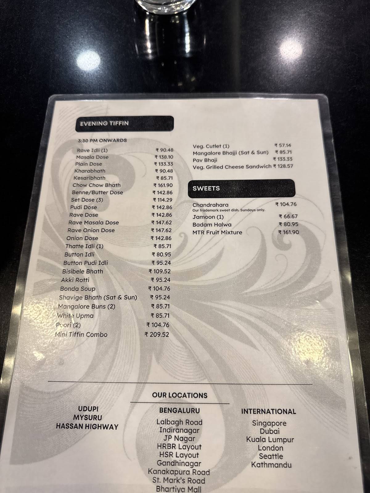 MTR menu