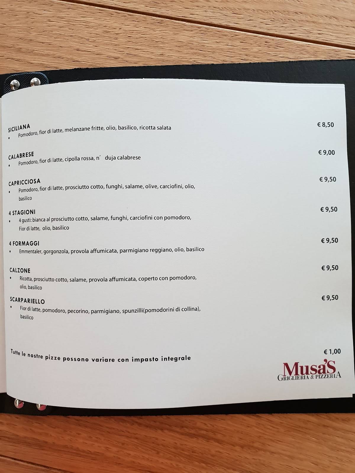 Menu di MUSA's 