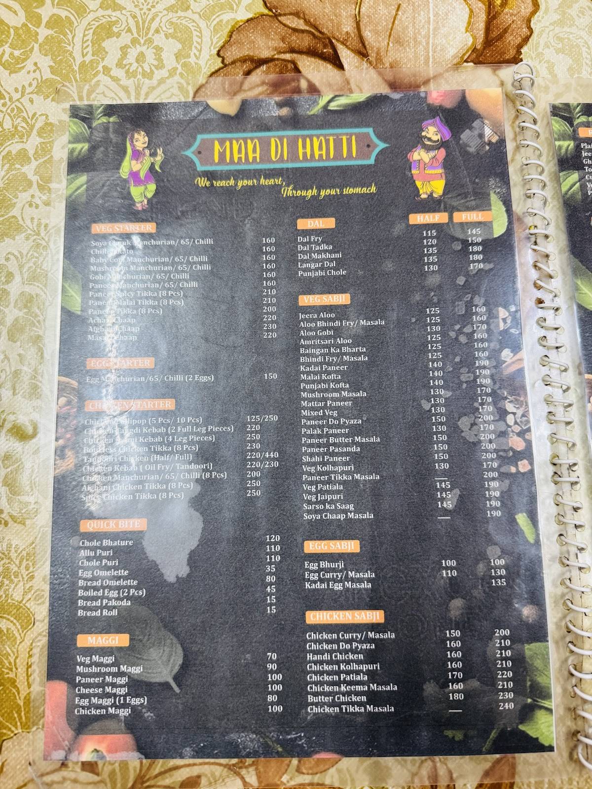 Maa Di Hatti menu