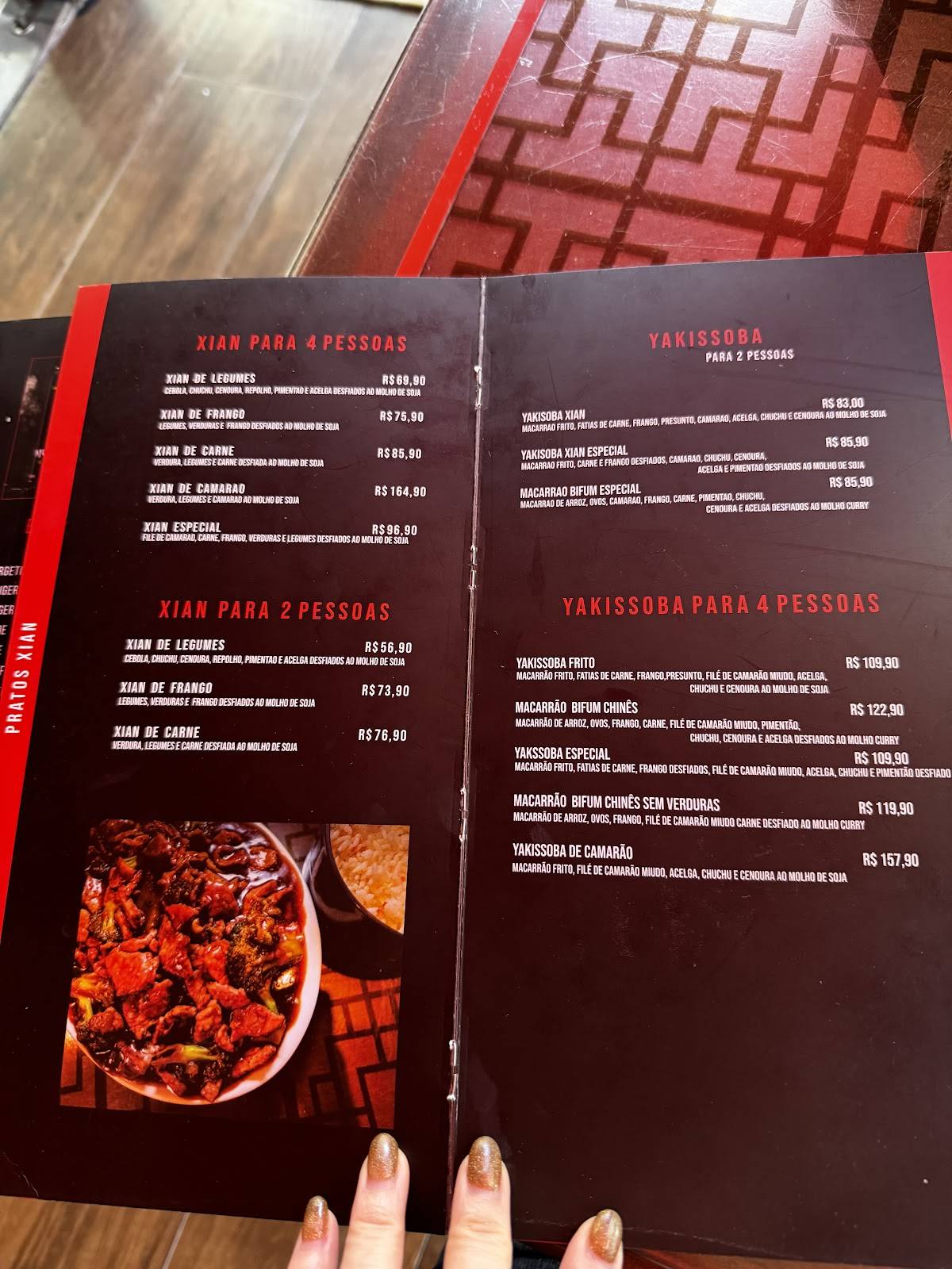 Xi'an Culinária Chinesa cardápio