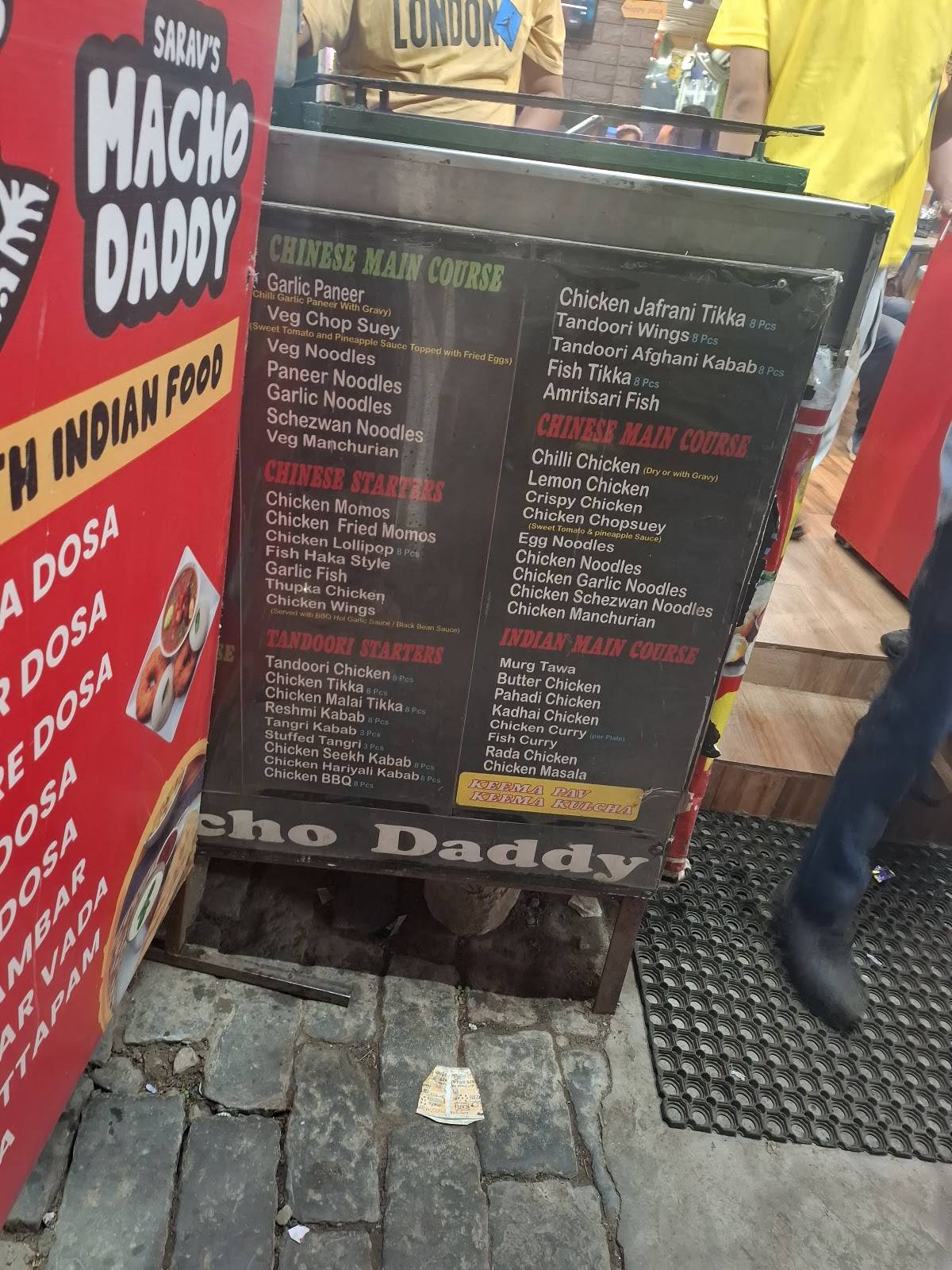 Macho Daddy menu
