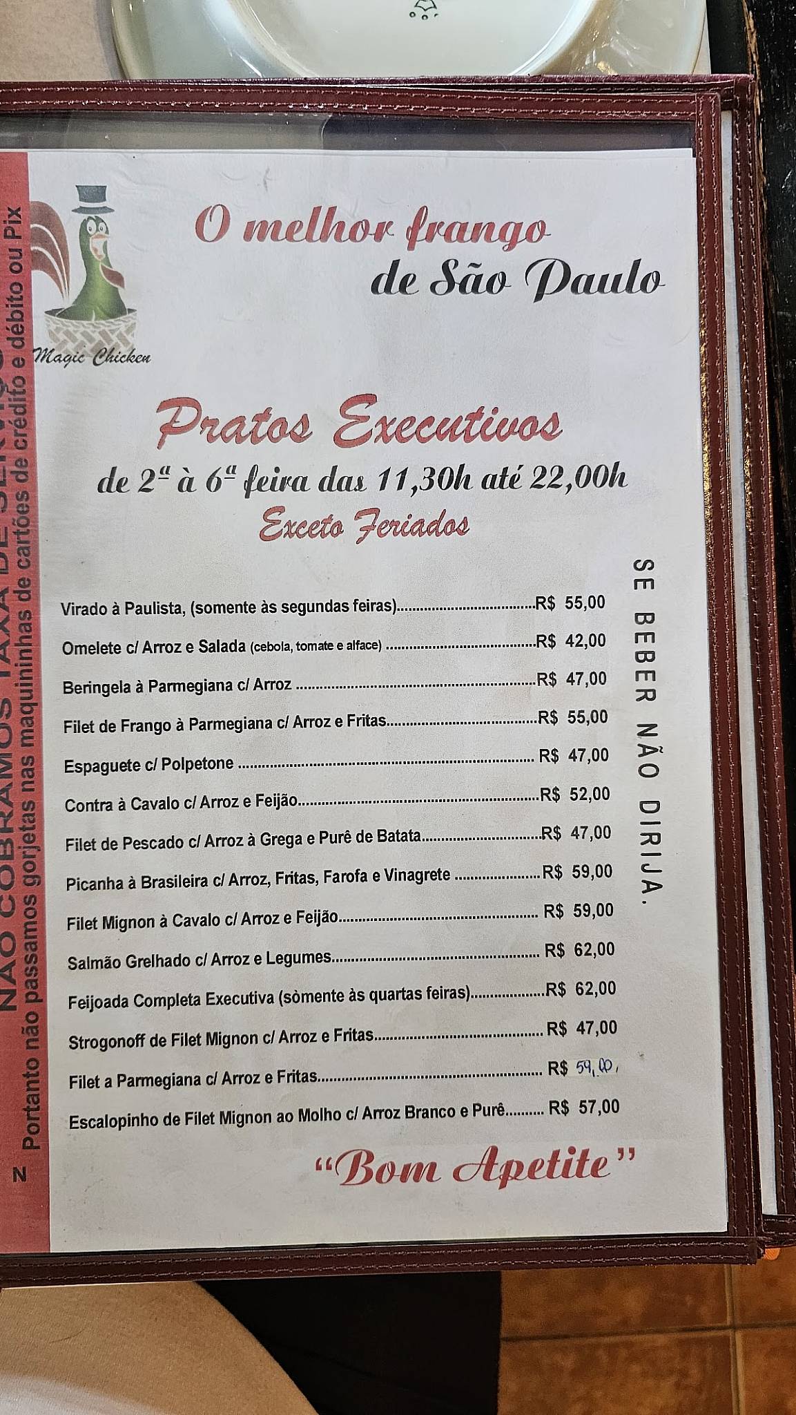 Magic Chicken cardápio