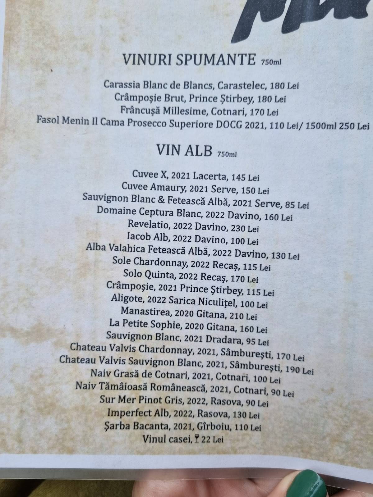 Menu de Mahala