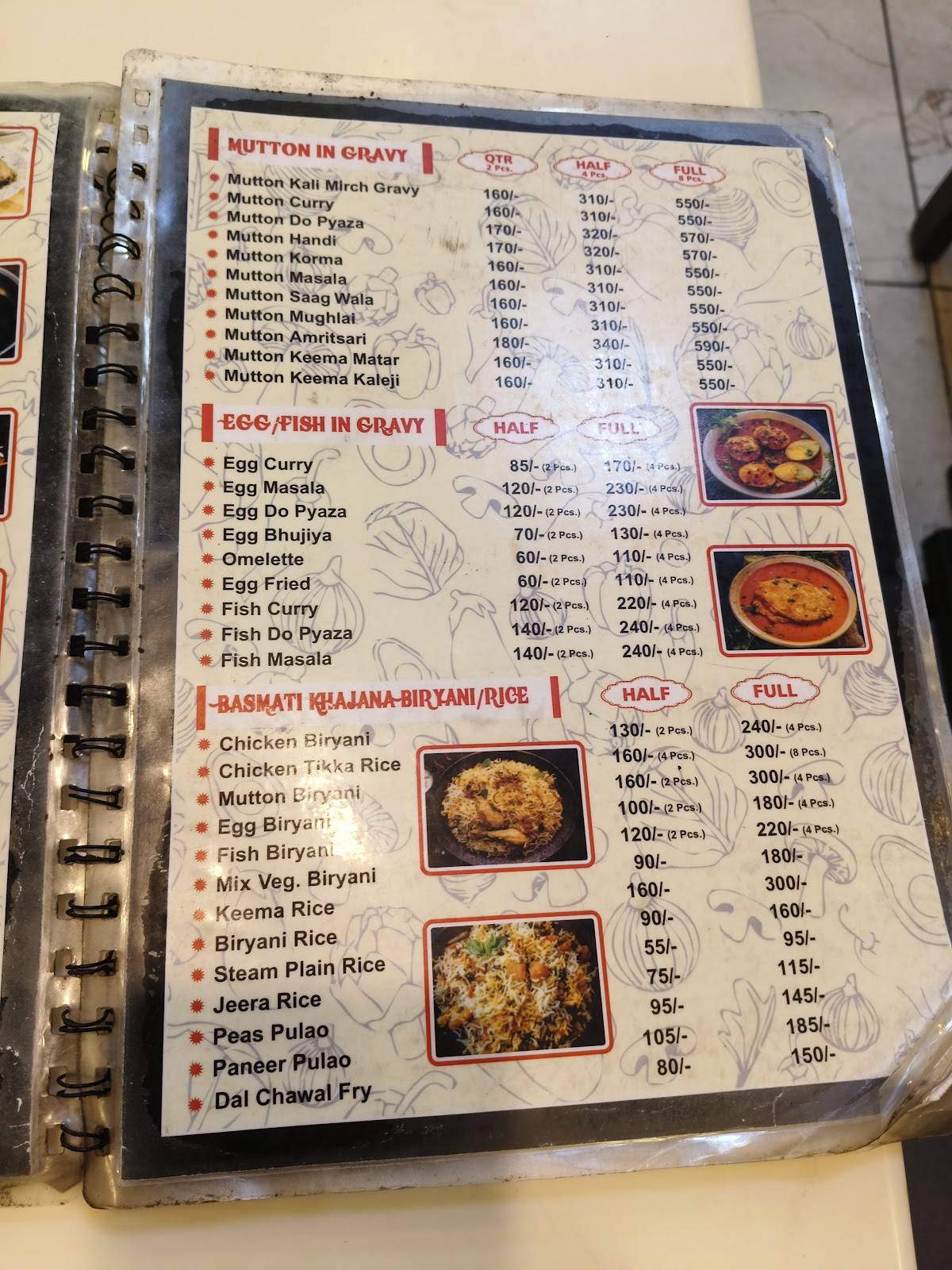 Maharaja Restaurant menu