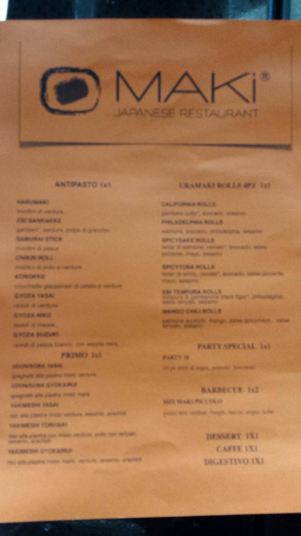 Menu di Maki 