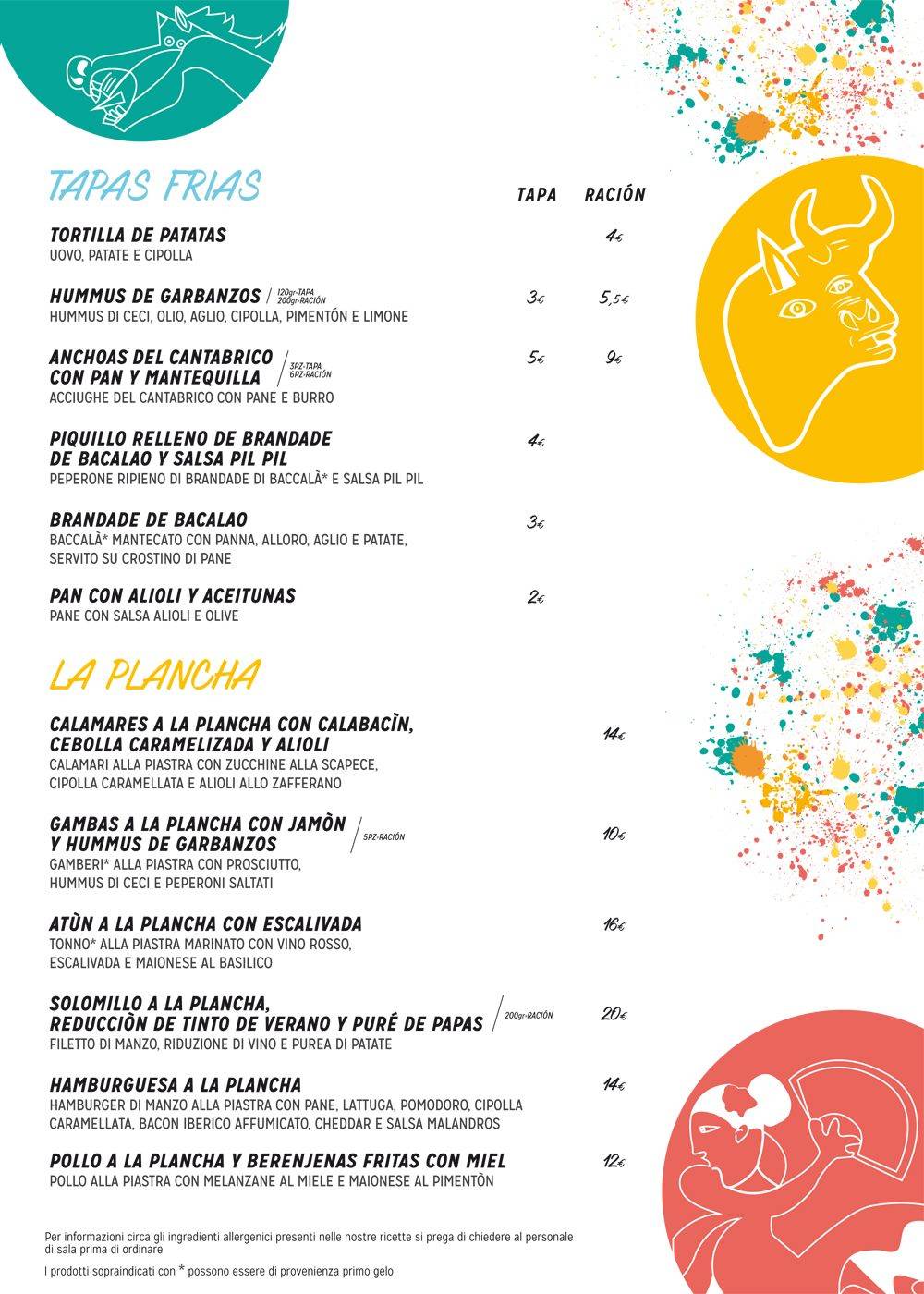 Menu di Malandros - Bodega de Tapas 
