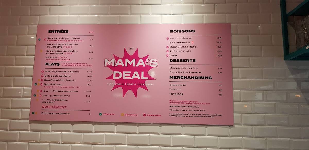 Menu di Mama Thaï 