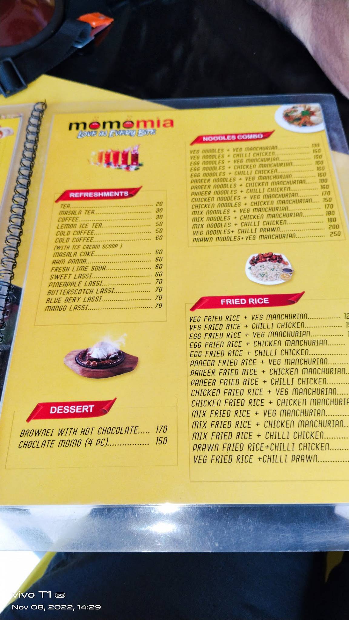 Mama's Momos menu