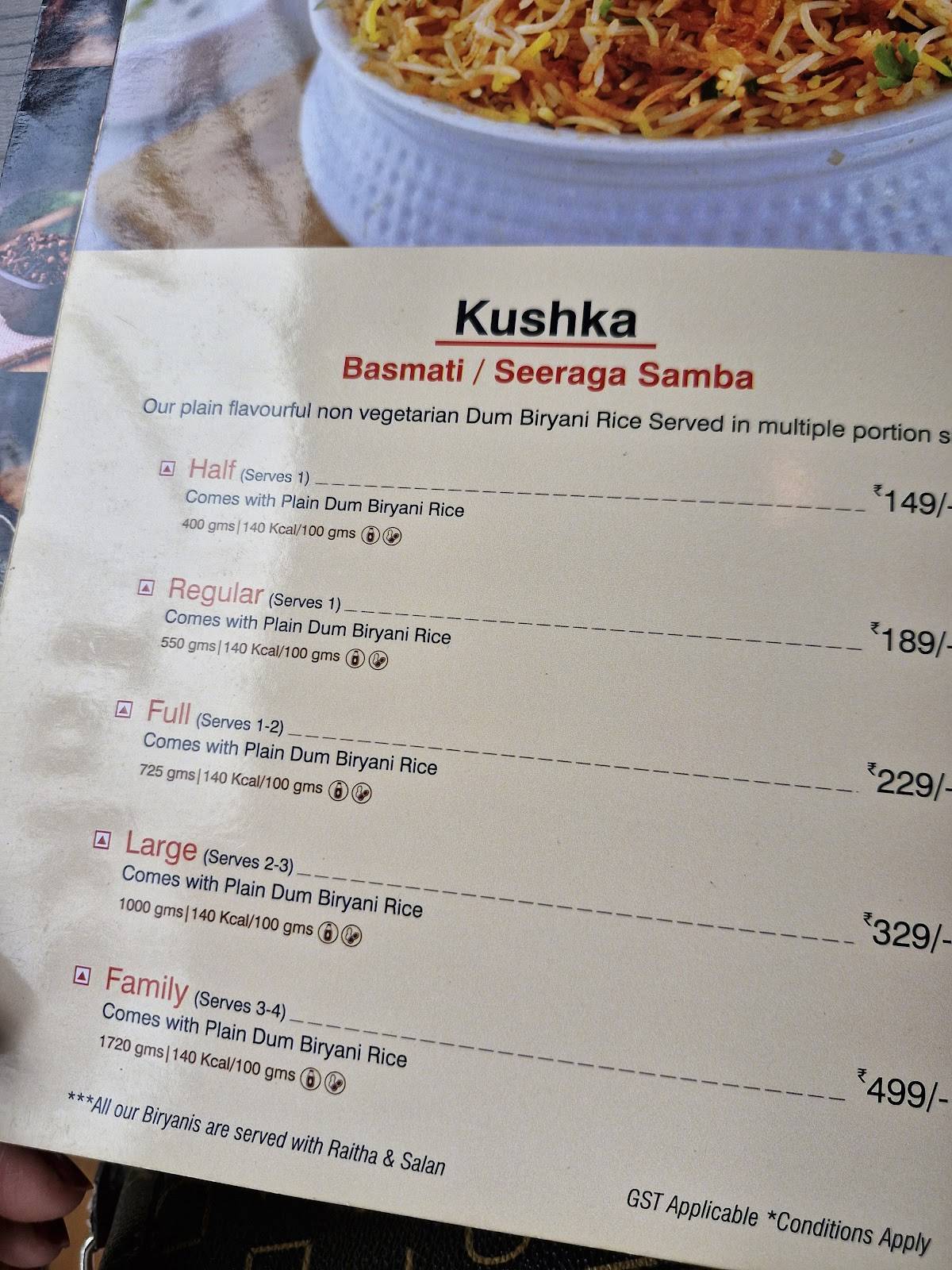 Mani's Dum Biryani - Ulsoor menu