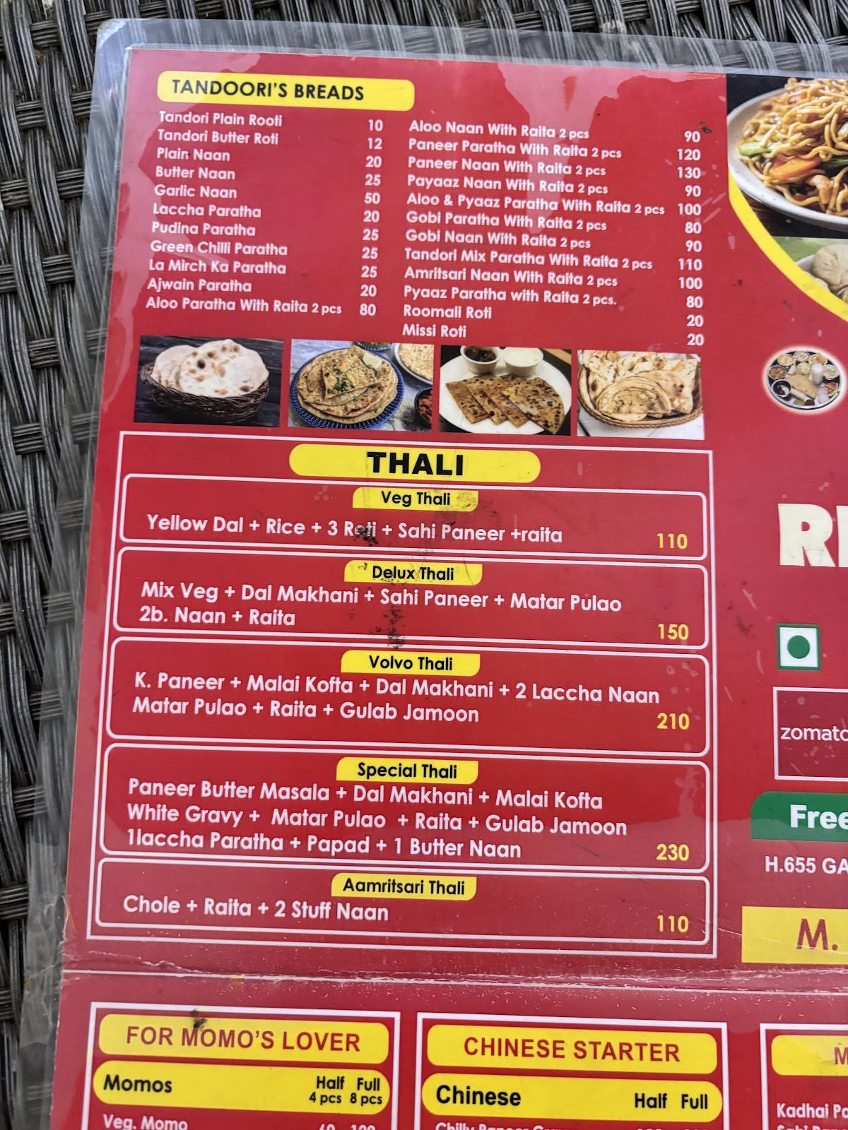 Mannat family Restaurant menu