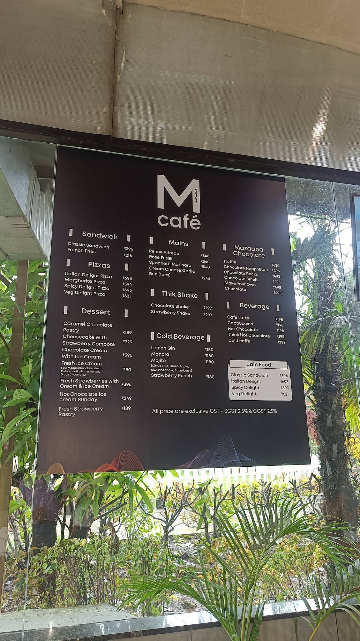 Mapro Garden menu