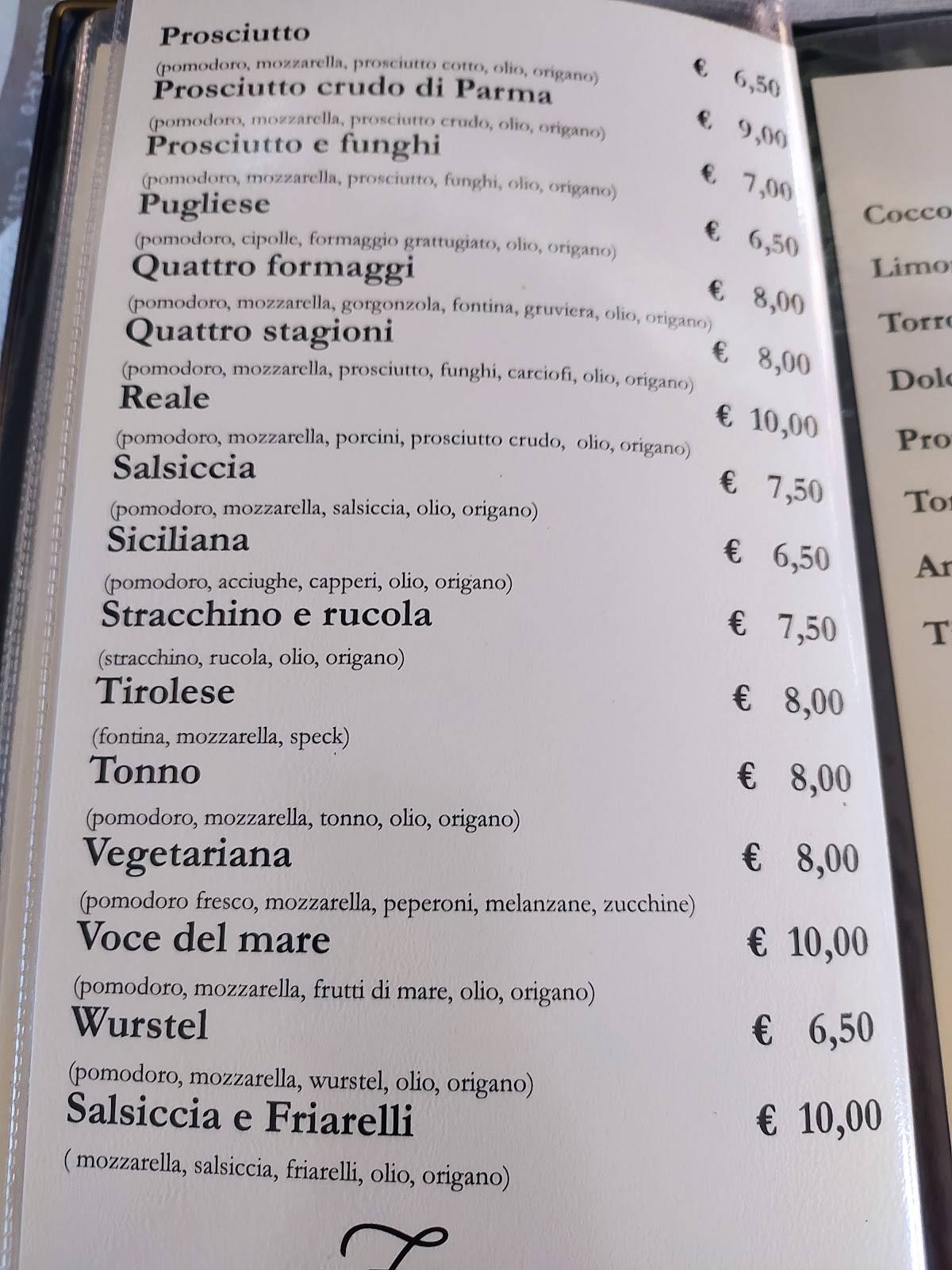 Menu di Marechiaro 