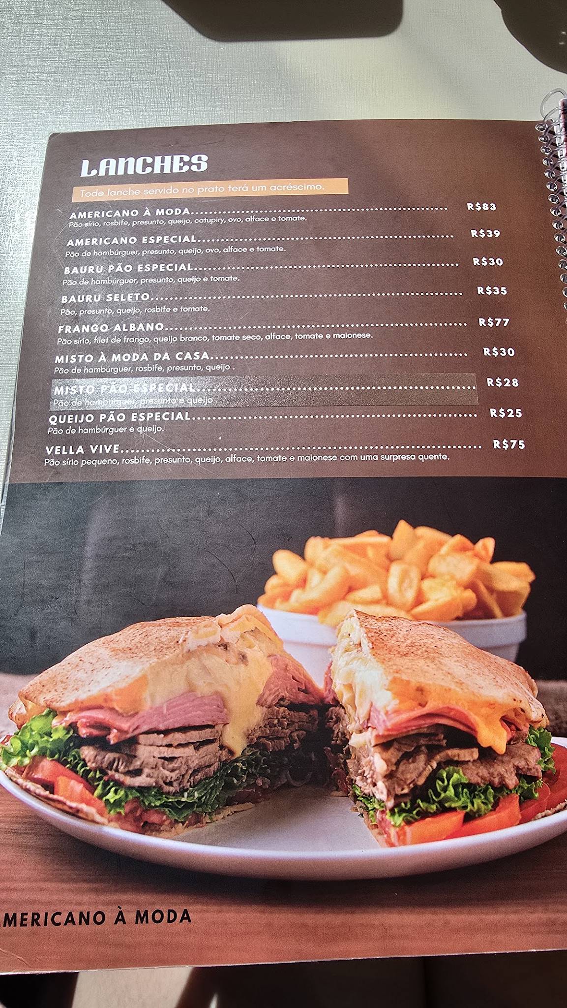 Marques Hamburguer cardápio