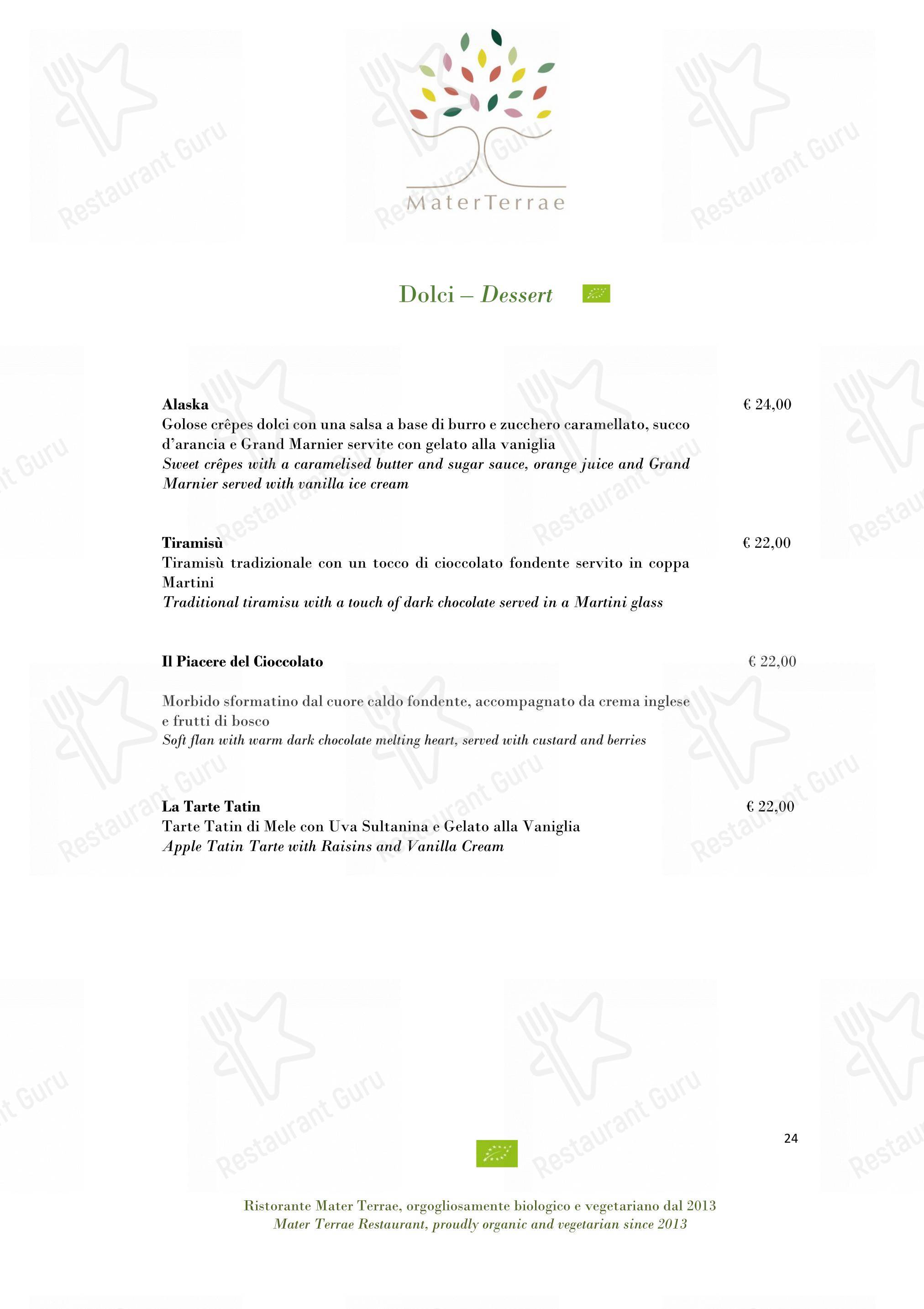 Menu di Mater Terrae - 菜单