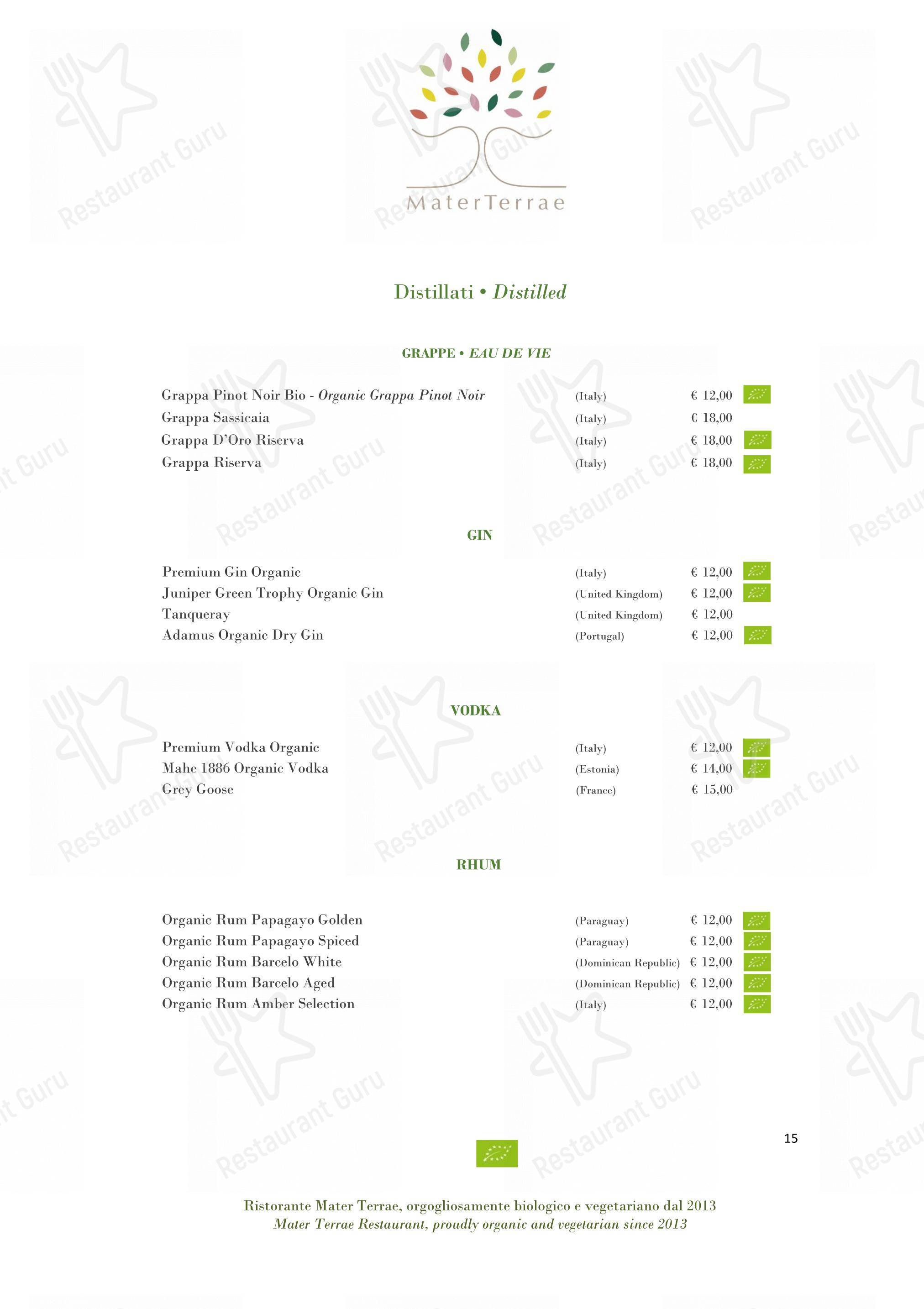 Menu di Mater Terrae - 菜单