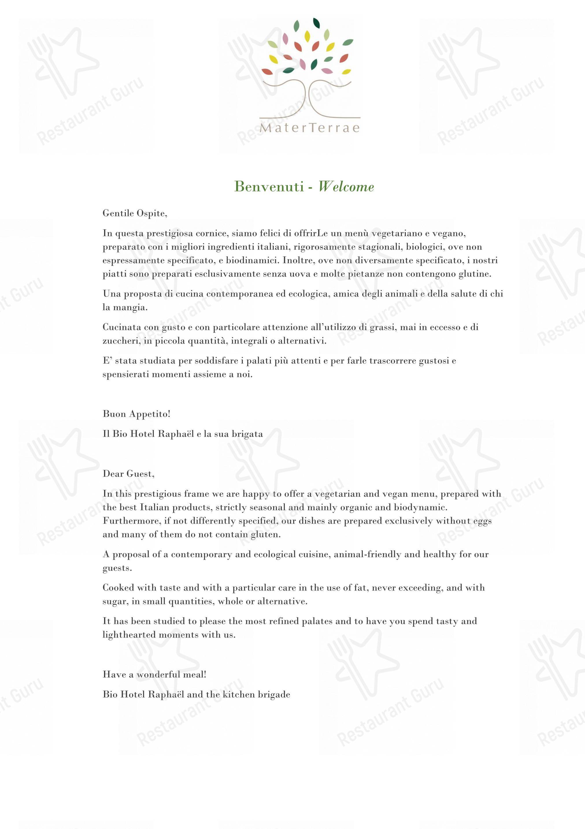Menu di Mater Terrae - 菜单