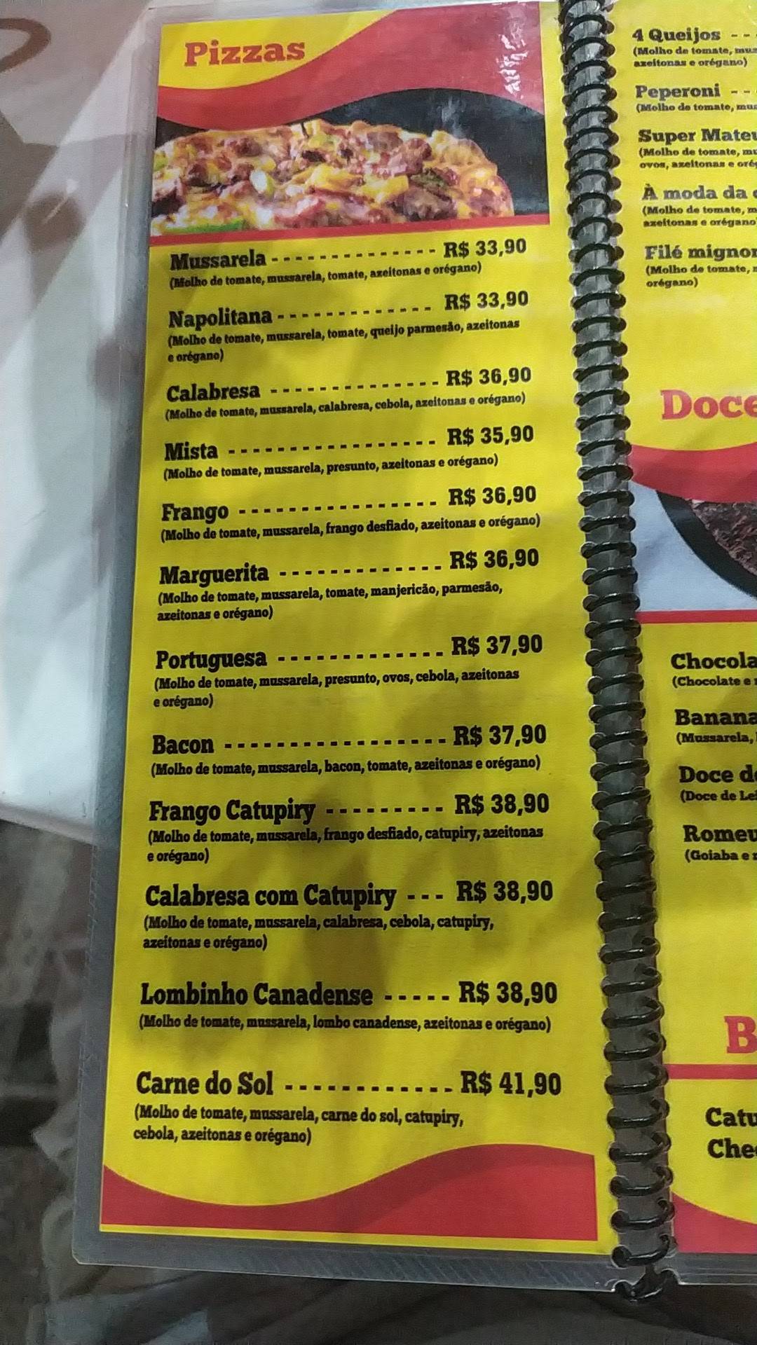 Mateus Lanches cardápio