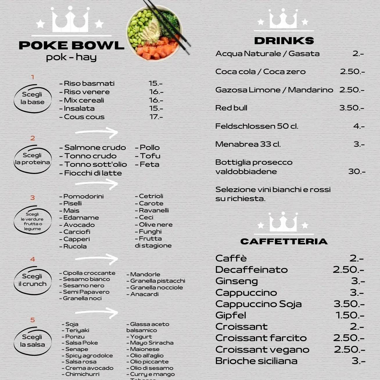 Menu de Mati's Experience