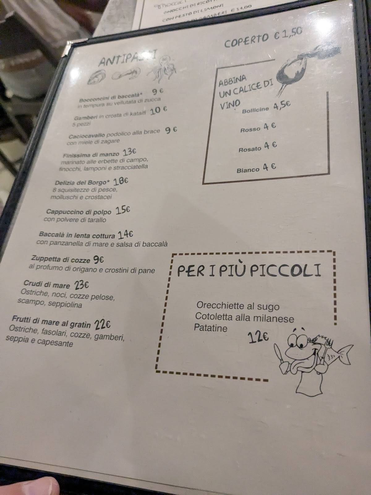 Menu di Osteria del Borgo 