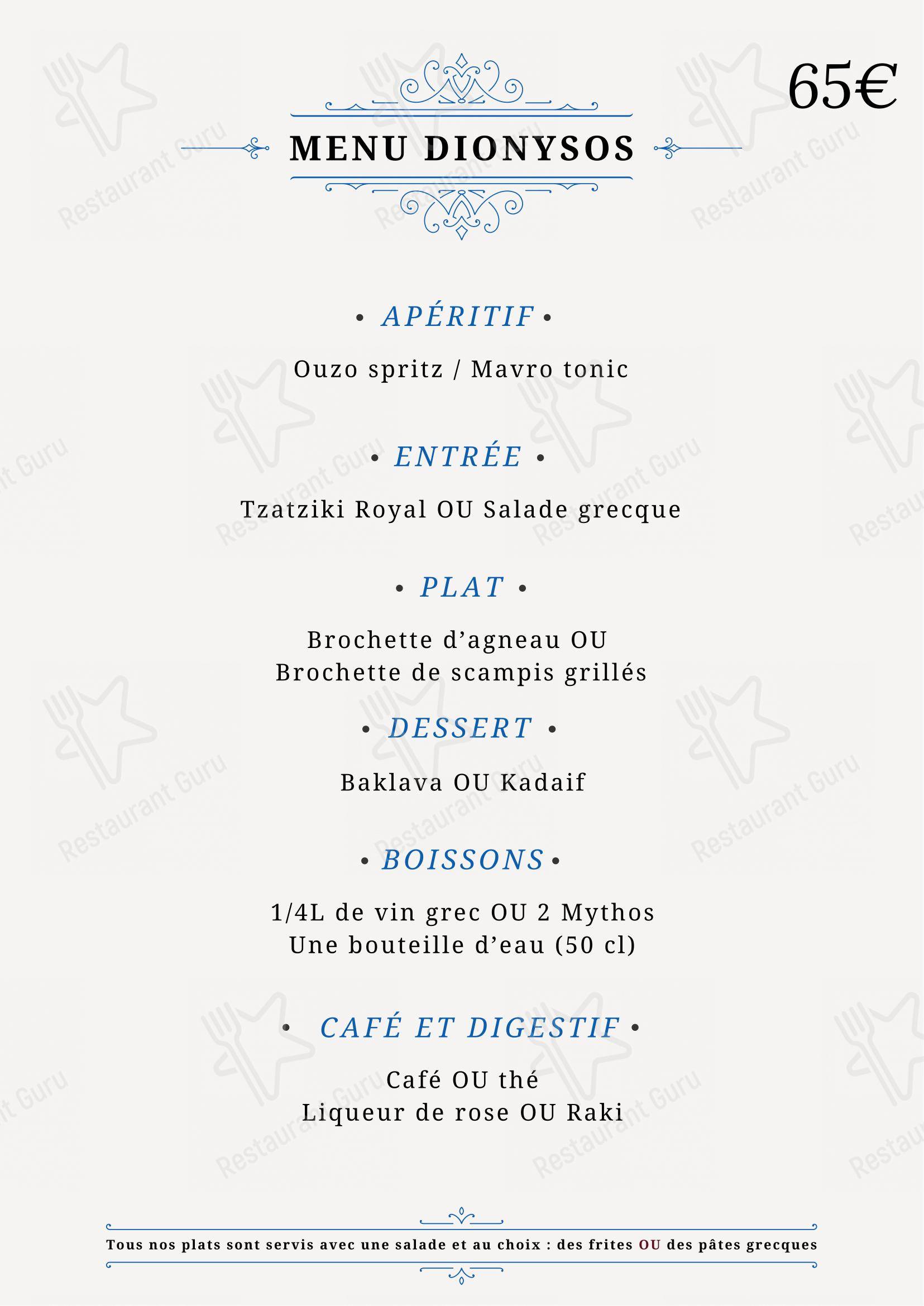 Maxime's dans Mons - Menu