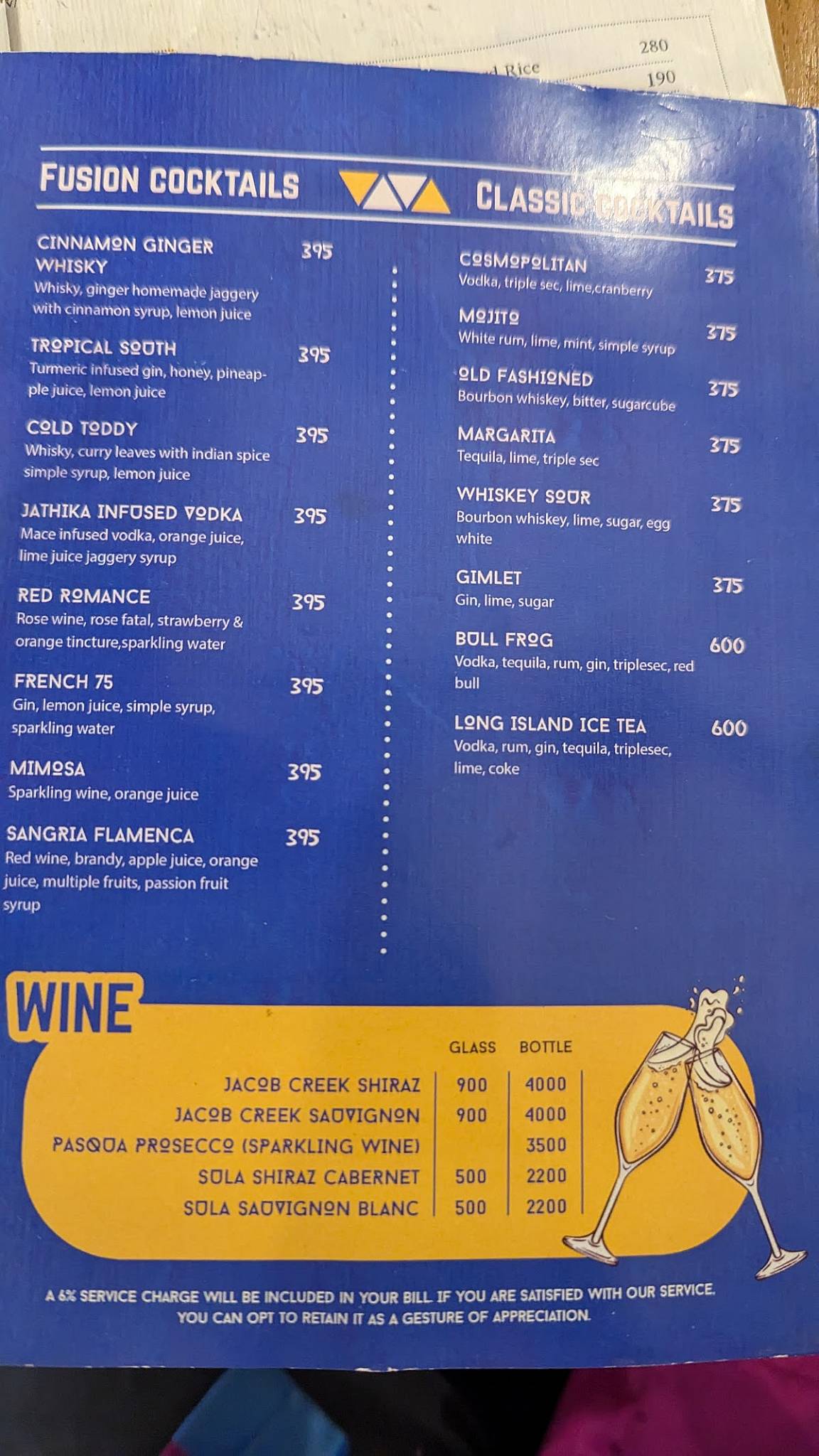 May Kitchen & Bar menu