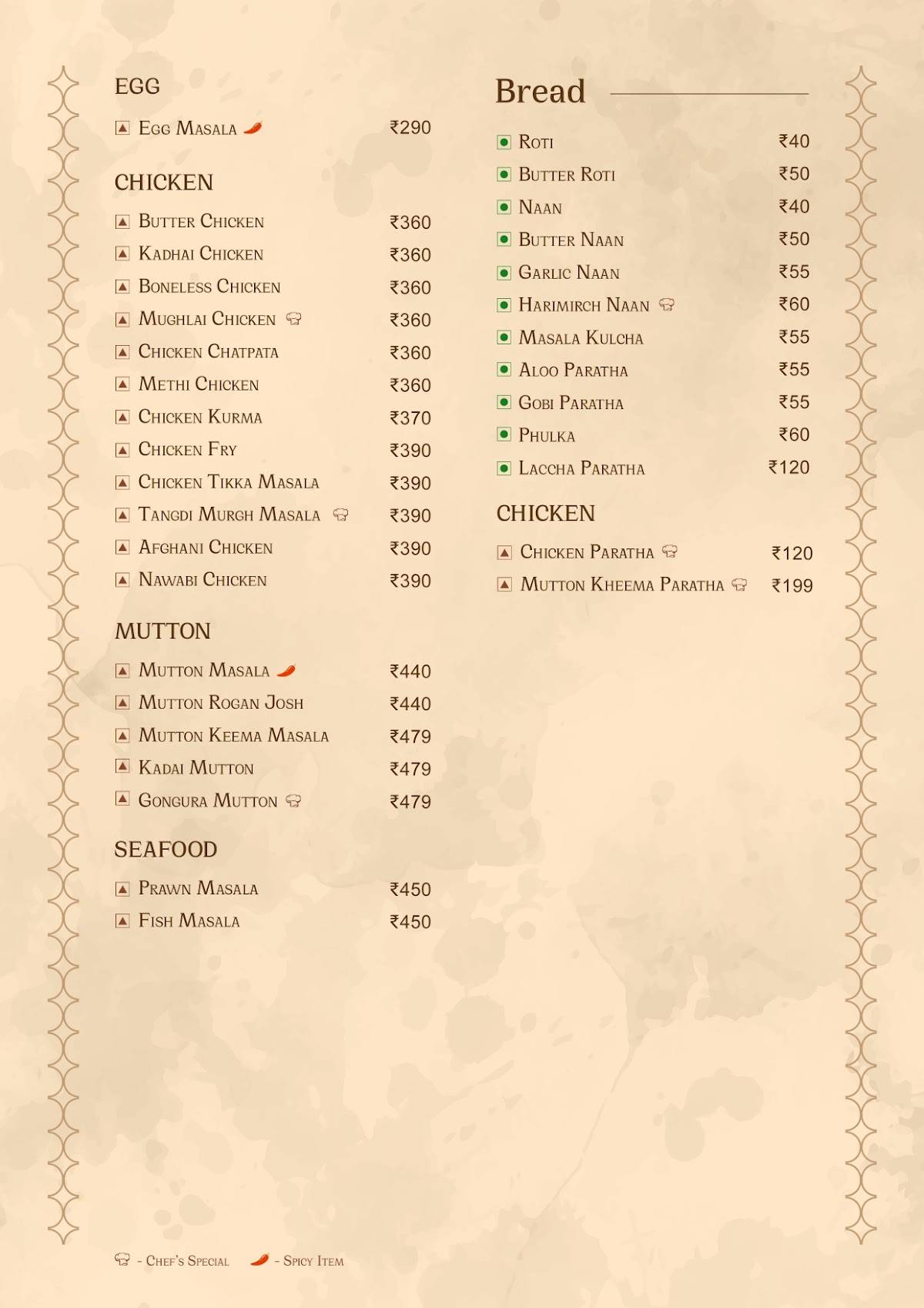 Mayukha Restaurant - The Taste of Tradition menu