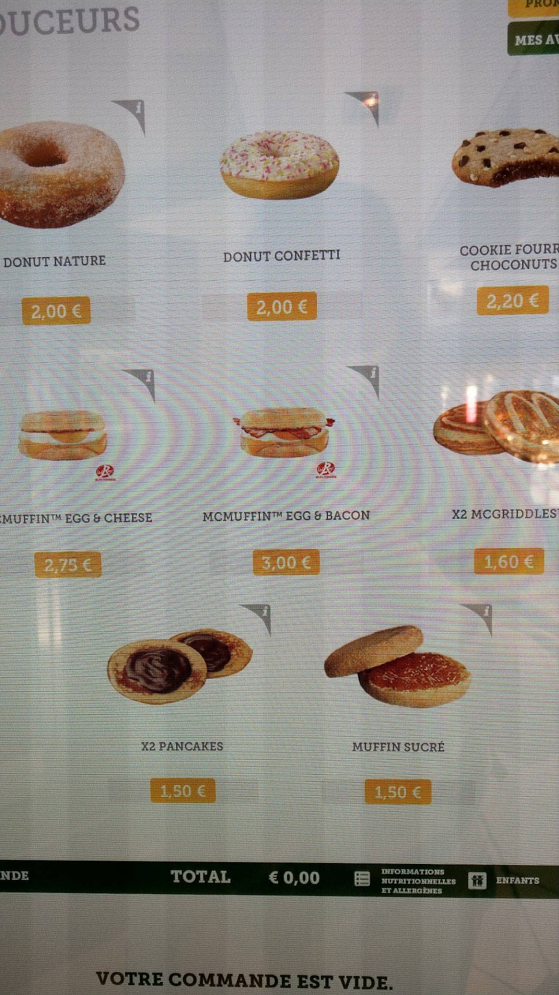 Menu de McDonald's