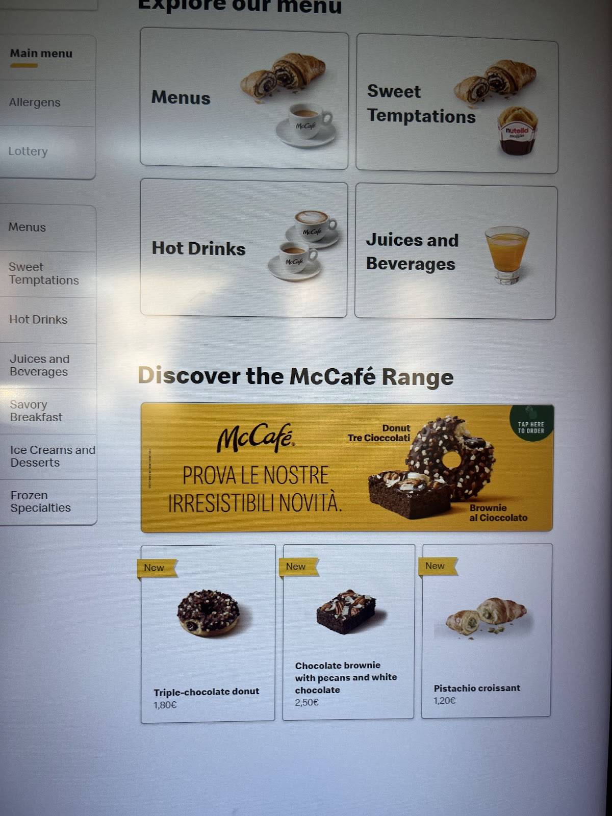 Menu de McDonald's