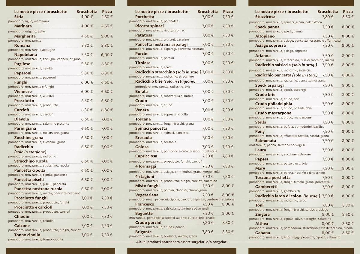 Menu di Mec Pizza Di Fin Mauro 