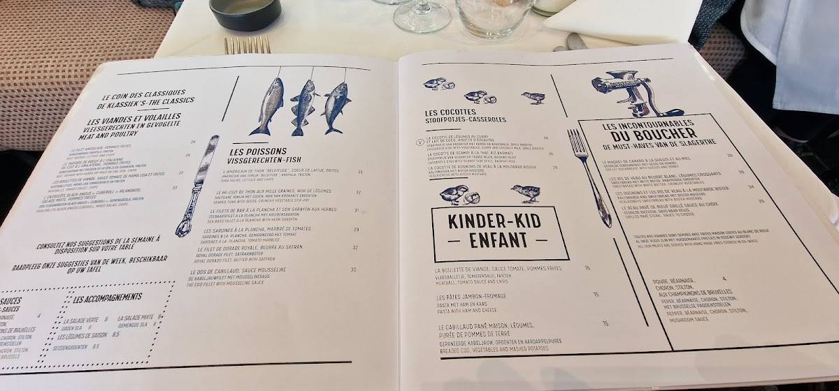 Menu de Brasserie des Étangs Mellaerts