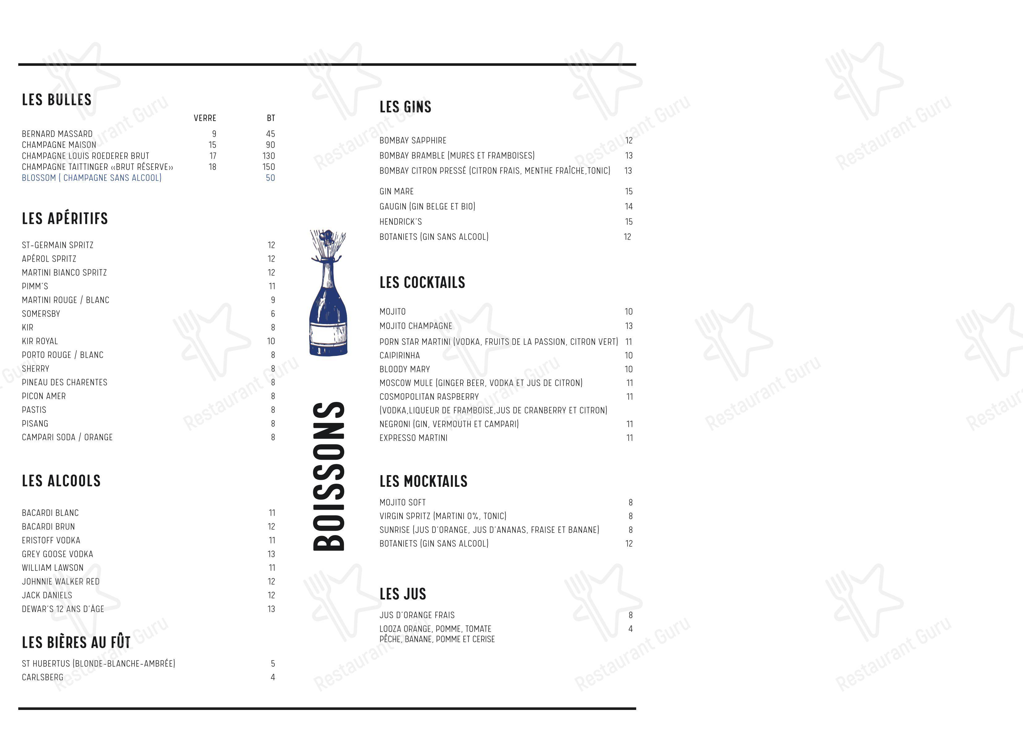 Brasserie des Étangs Mellaerts dans Woluwe-Saint-Pierre - Menu
