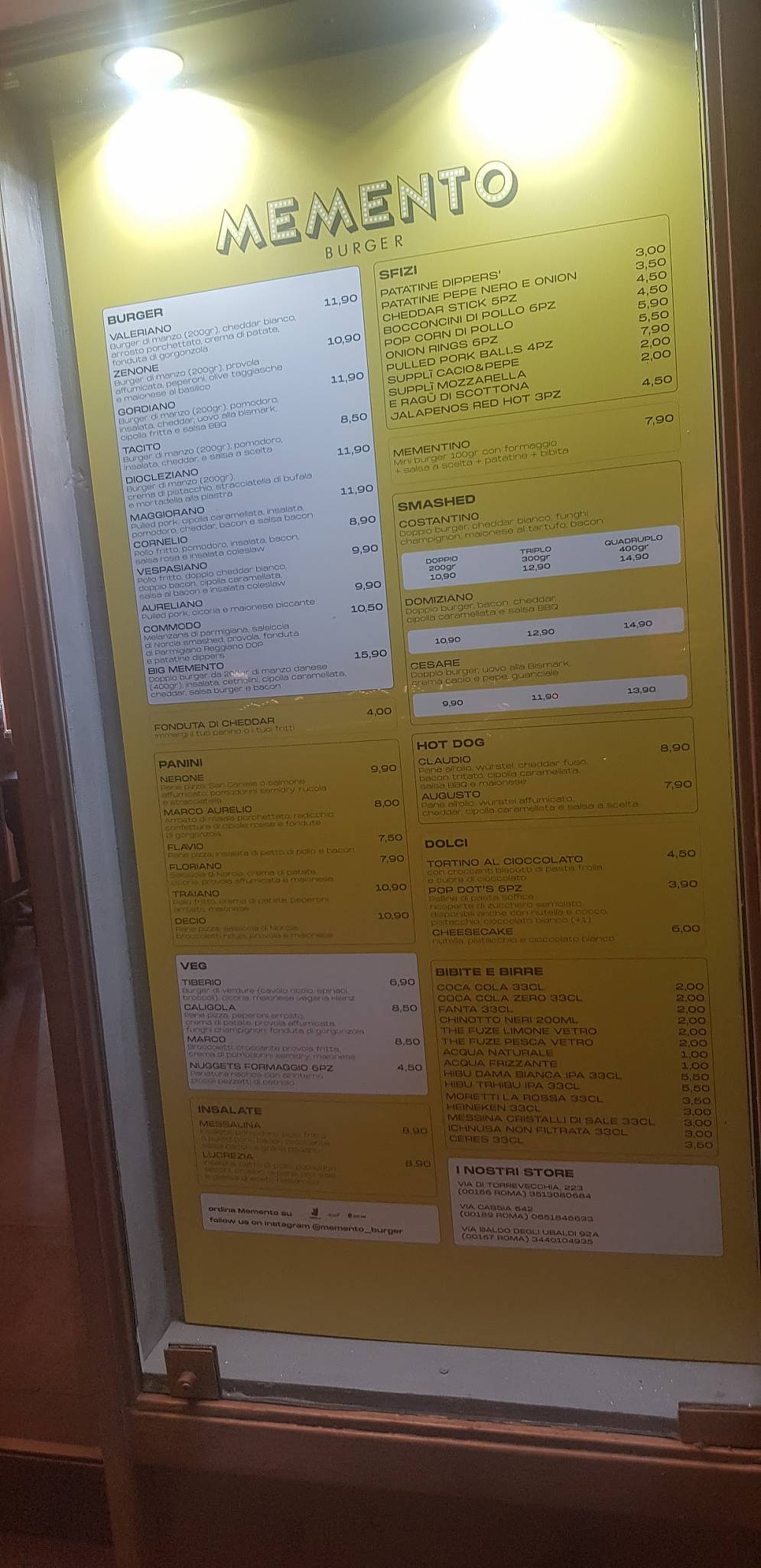Menu di Memento Burger 