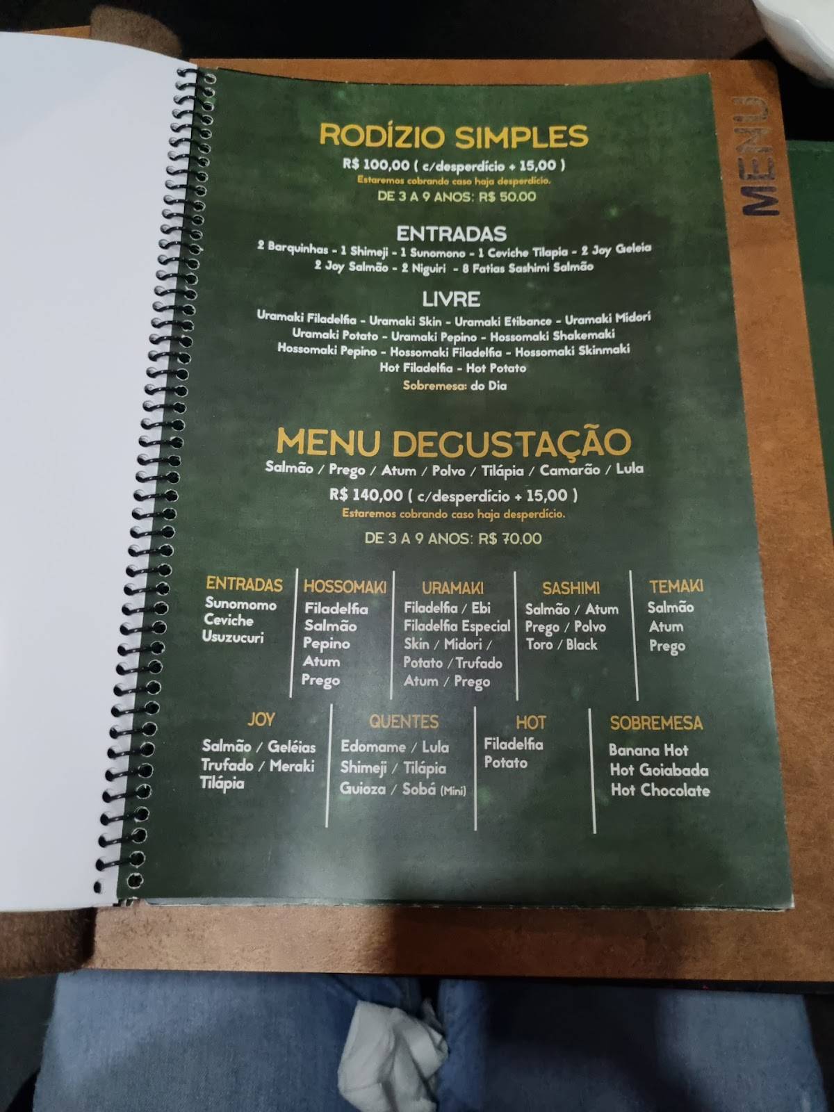 Meraki Sushi Bar cardápio