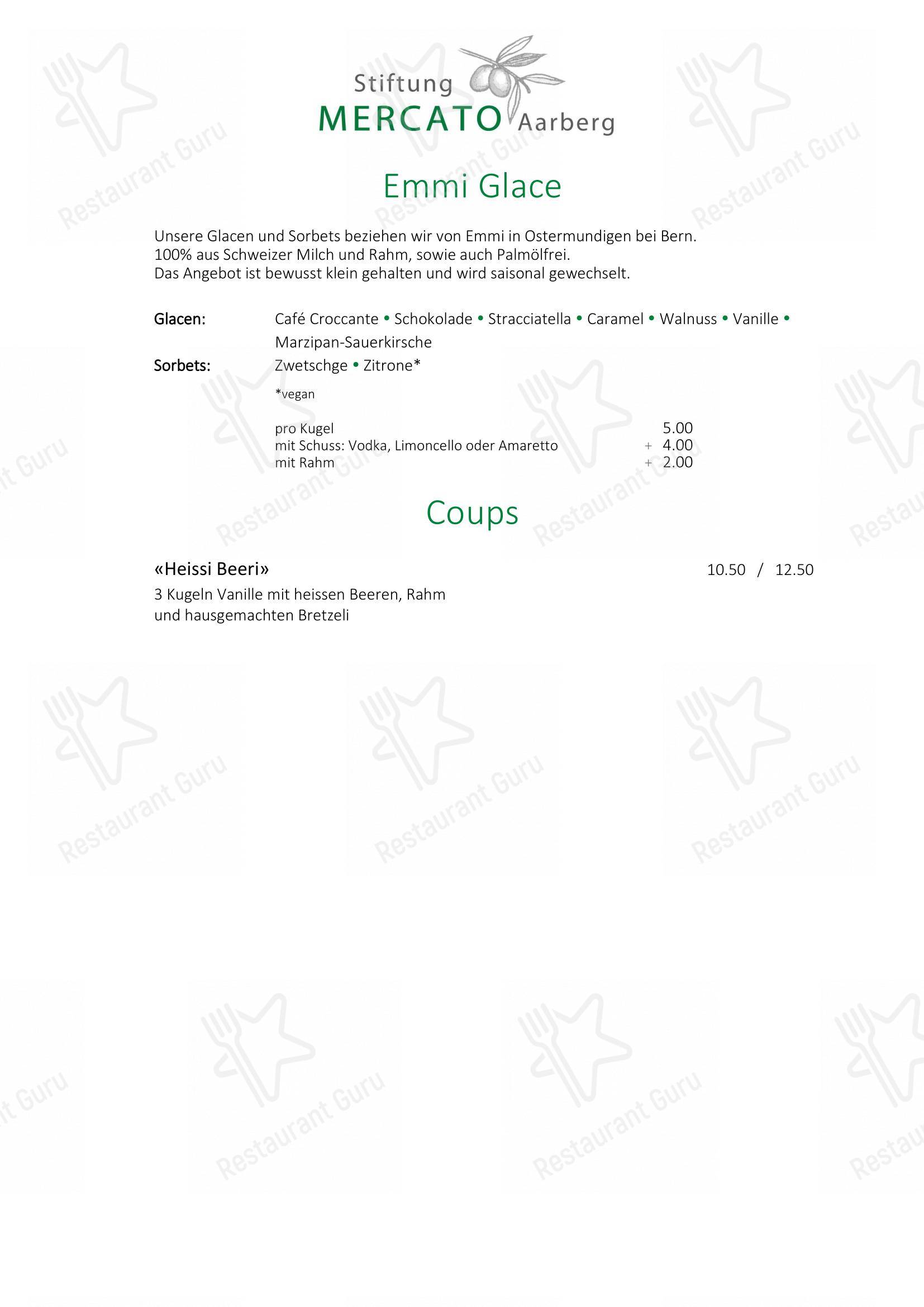 Menu bar per Mercato ristorante